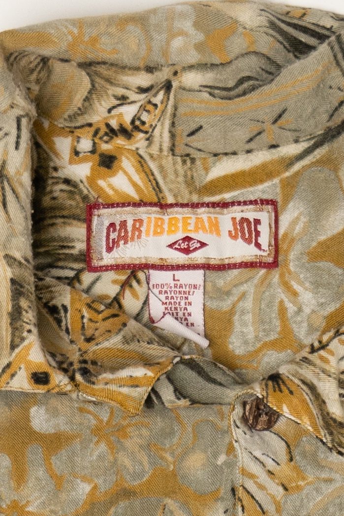 Vintage Beige Caribbean Joe Hawaiian Shirt (1990s)