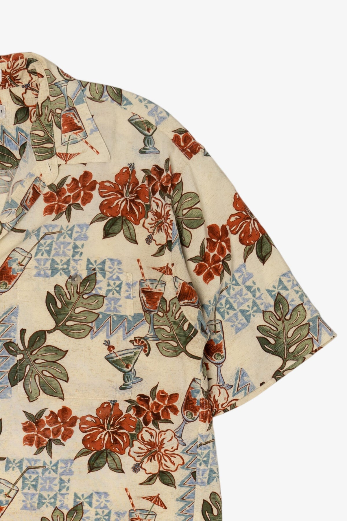 Vintage Beige Pierre Cardin Hawaiian Shirt (1990s)