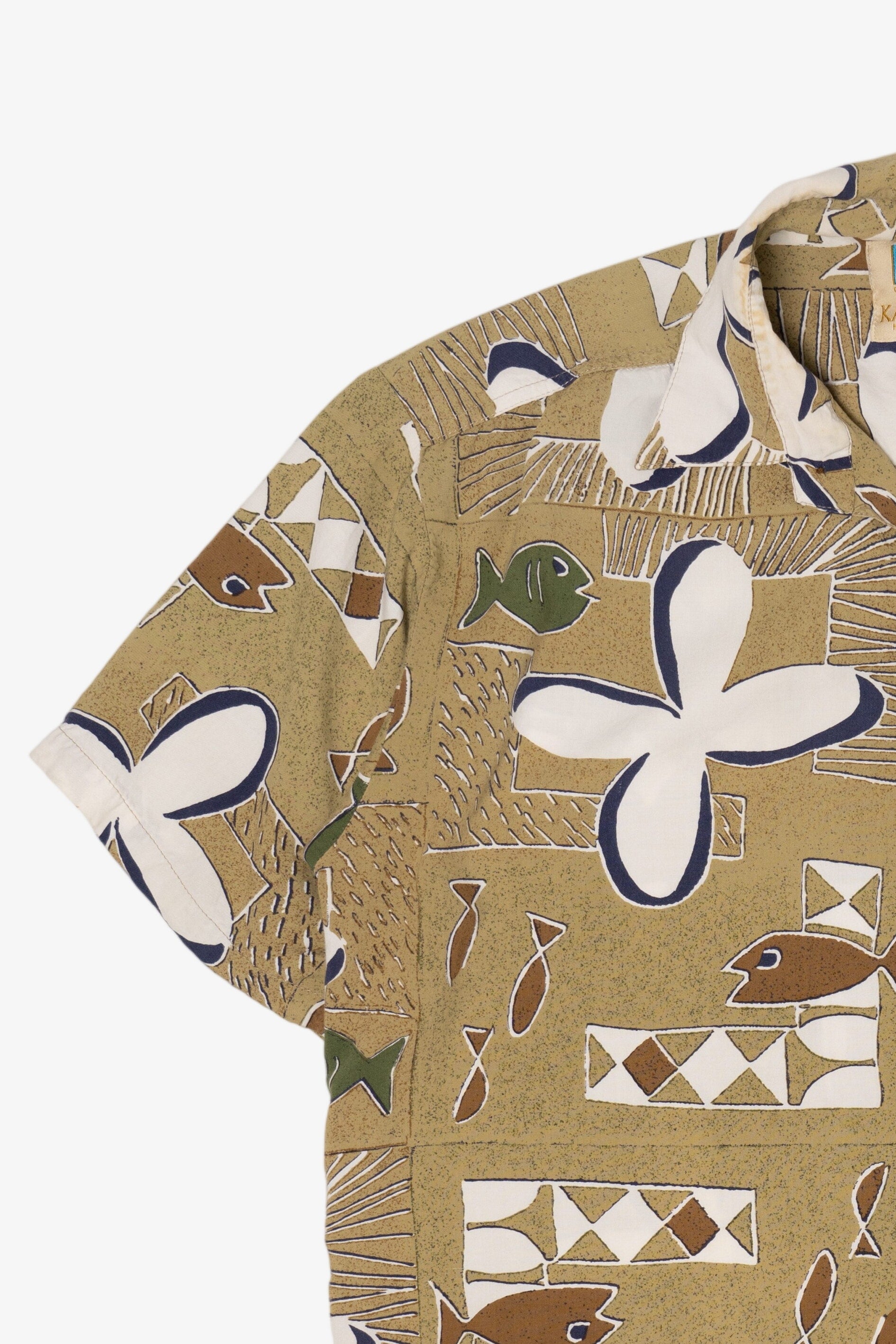 Vintage Beige Kahala Handcrafted Hawaiian Shirt (2000s)