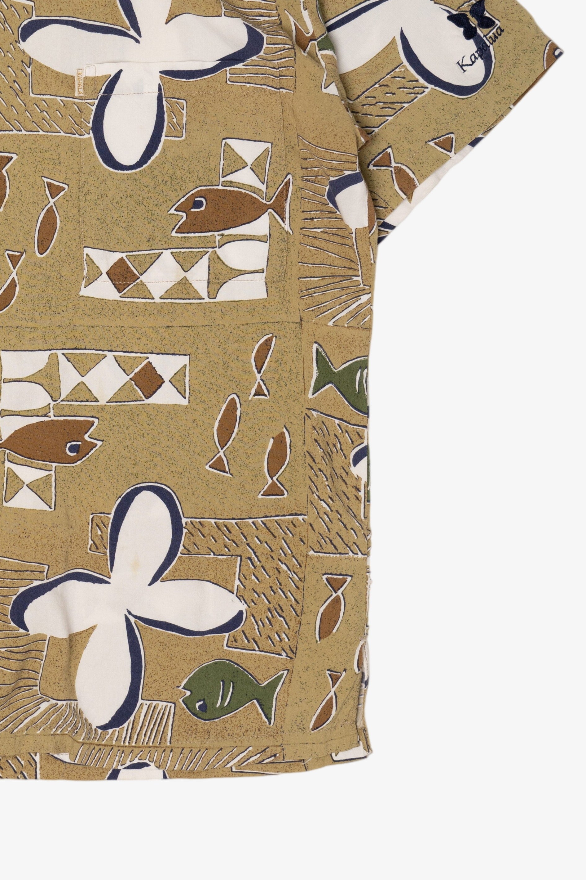 Vintage Beige Kahala Handcrafted Hawaiian Shirt (2000s)