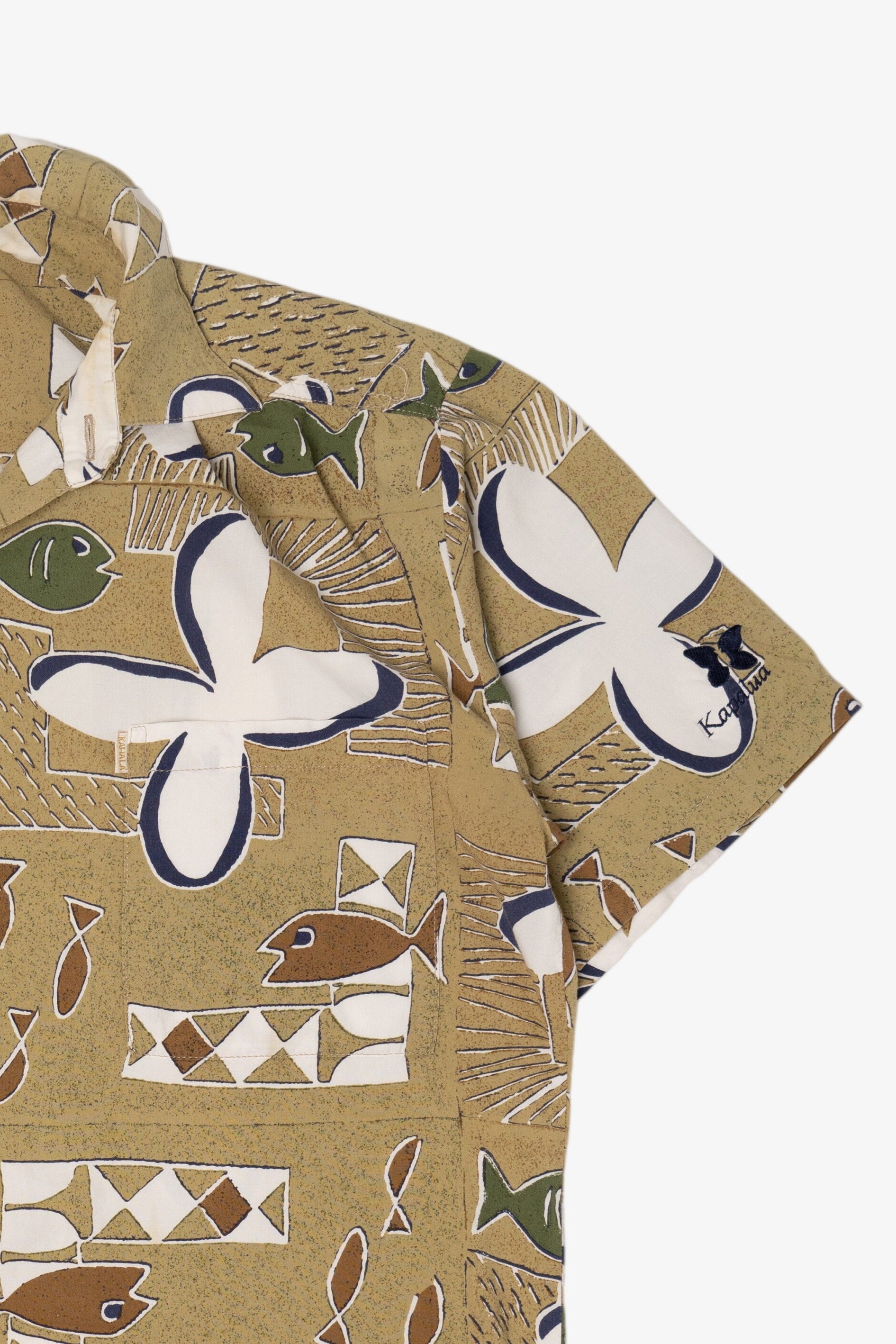 Vintage Beige Kahala Handcrafted Hawaiian Shirt (2000s)