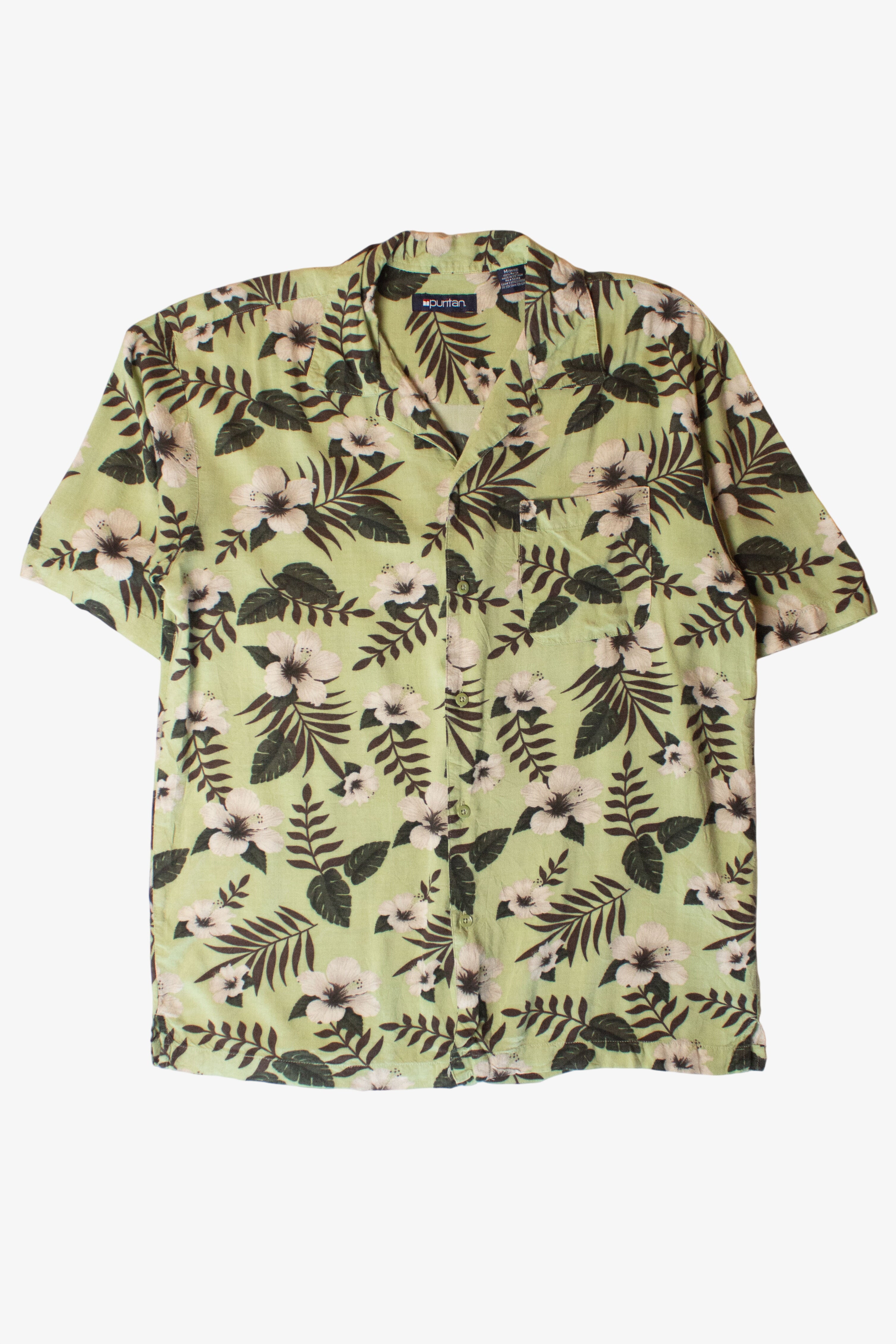 Green Floral Palms Hawaiian Shirt (2000s)