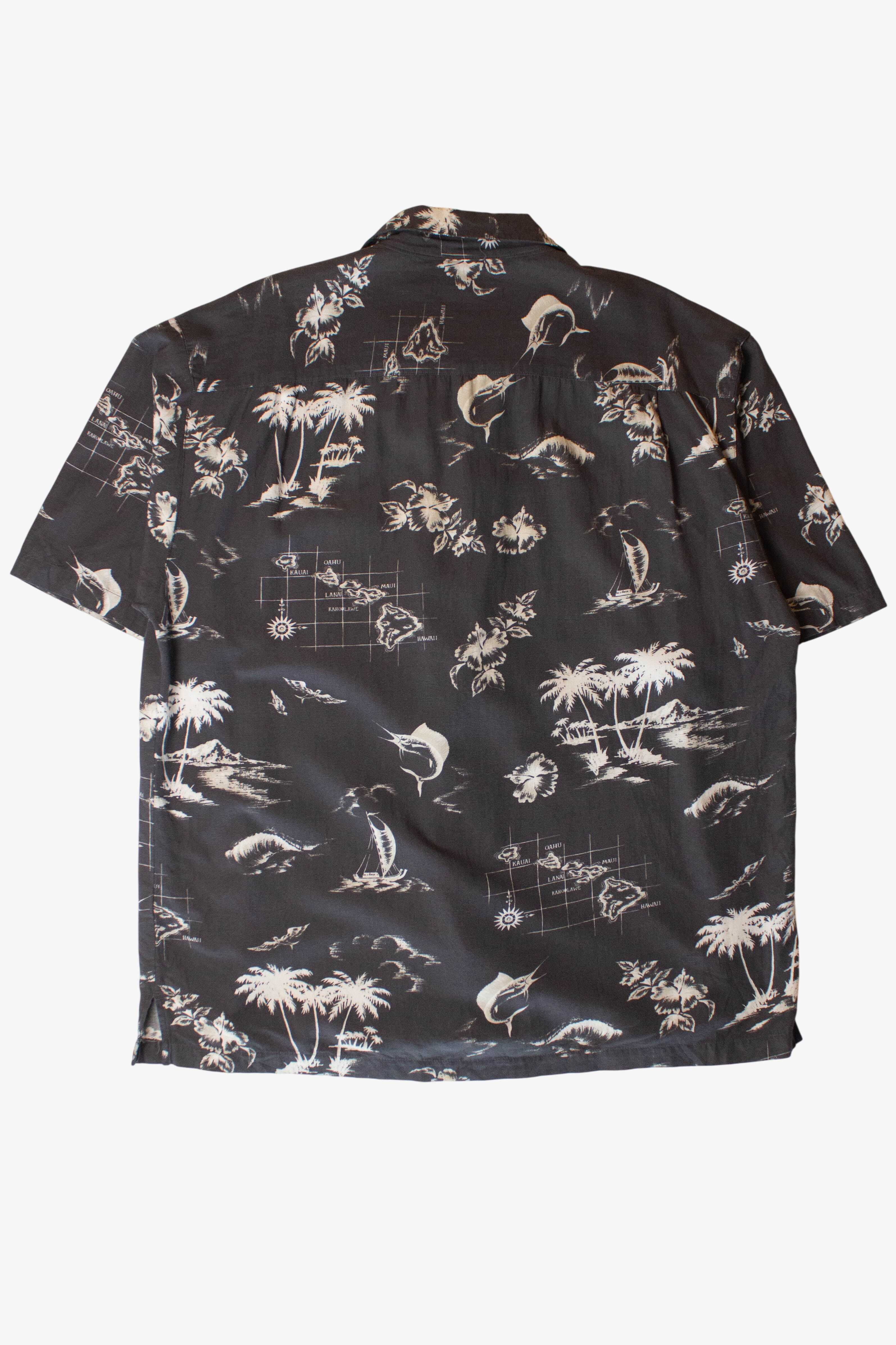 Vintage Island Map Hawaiian Shirt (1990s)