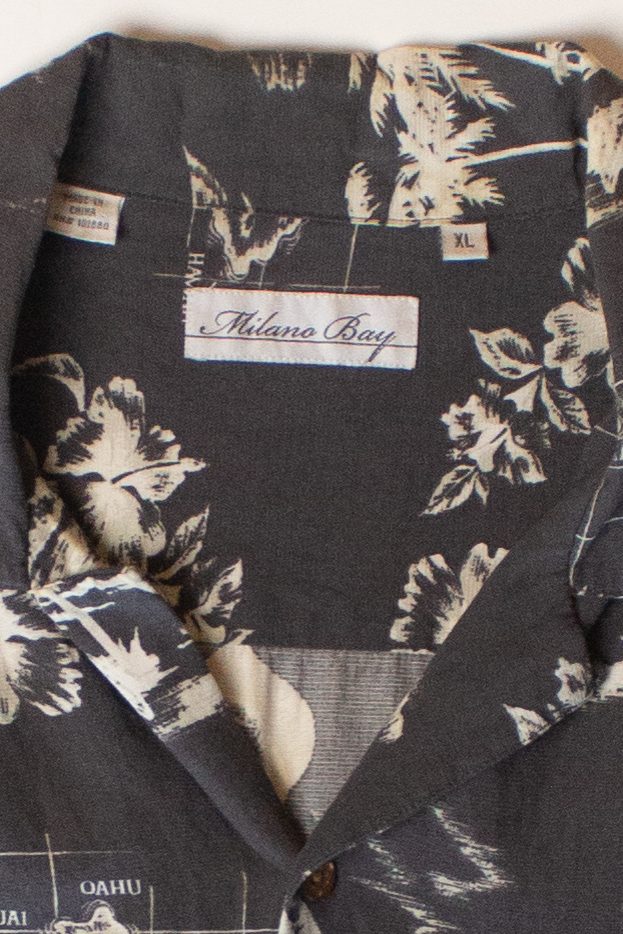 Vintage Island Map Hawaiian Shirt (1990s)