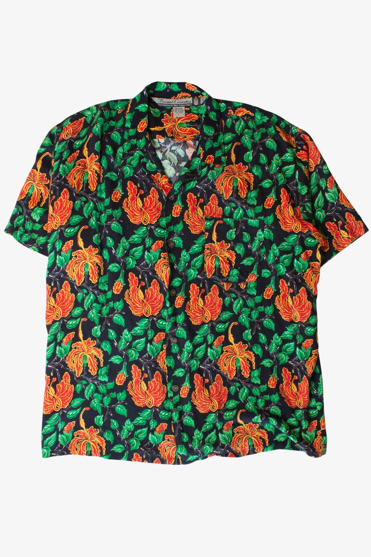 Vintage Green & Red Hawaiian Shirt (1990s)