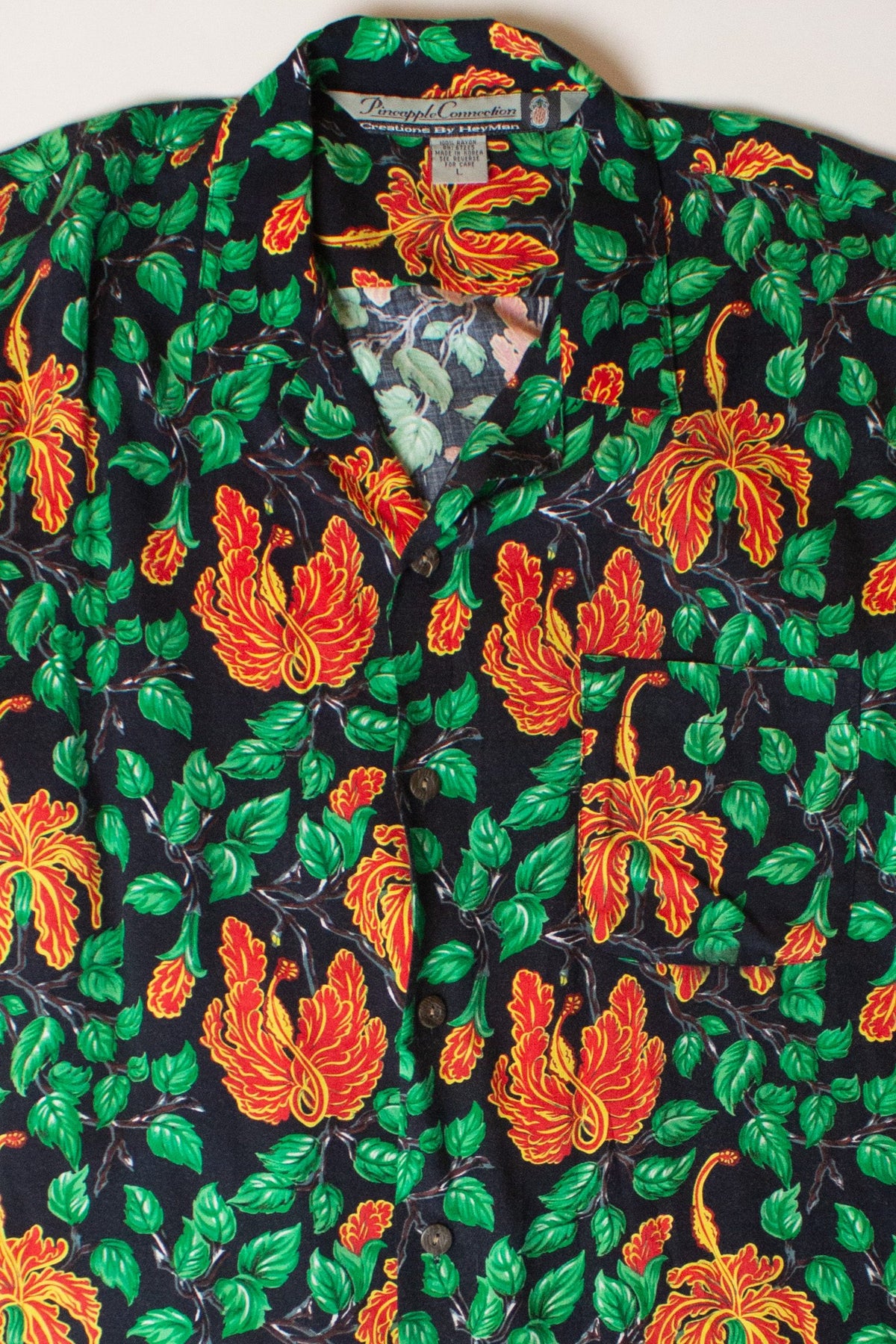 Vintage Green & Red Hawaiian Shirt (1990s)