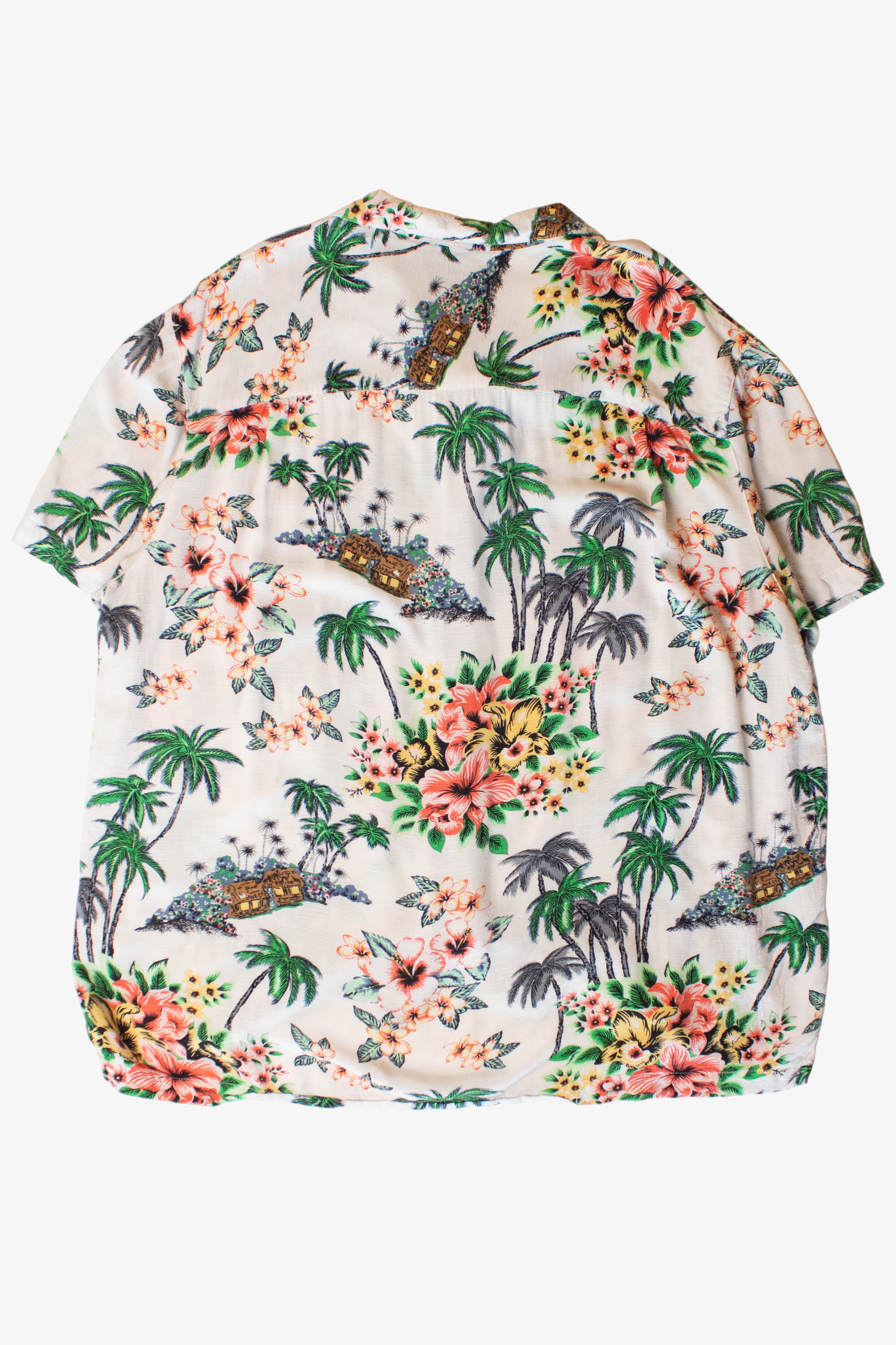 Vintage Floral Cabins Hawaiian Shirt (2000s)