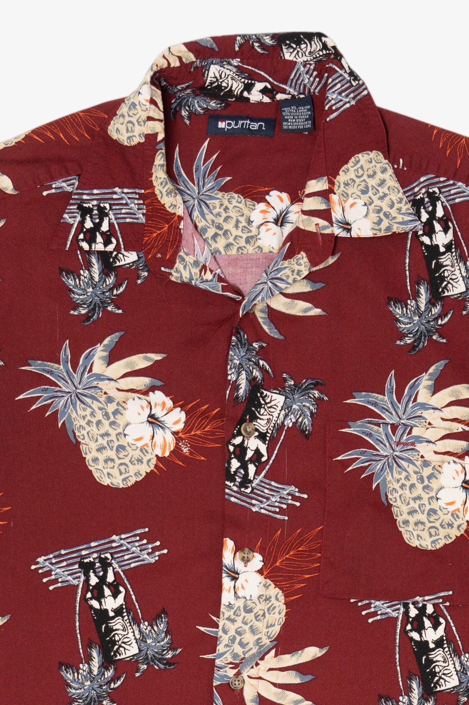 Burgundy Puritan Hawaiian Button Up Shirt (2000s)