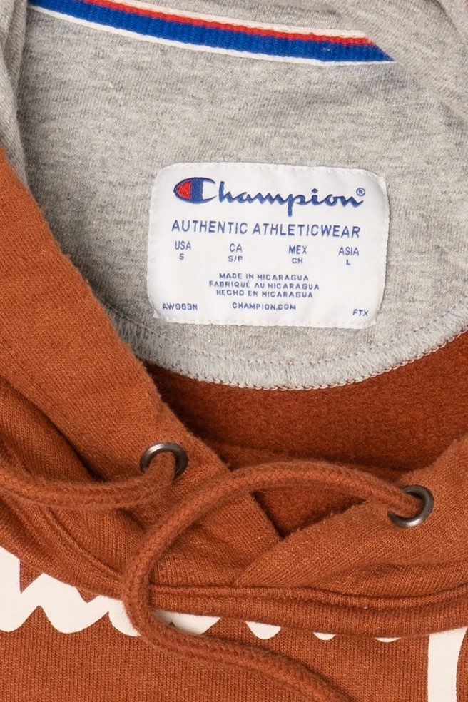 Orange Champion Hooded Sweatshirt