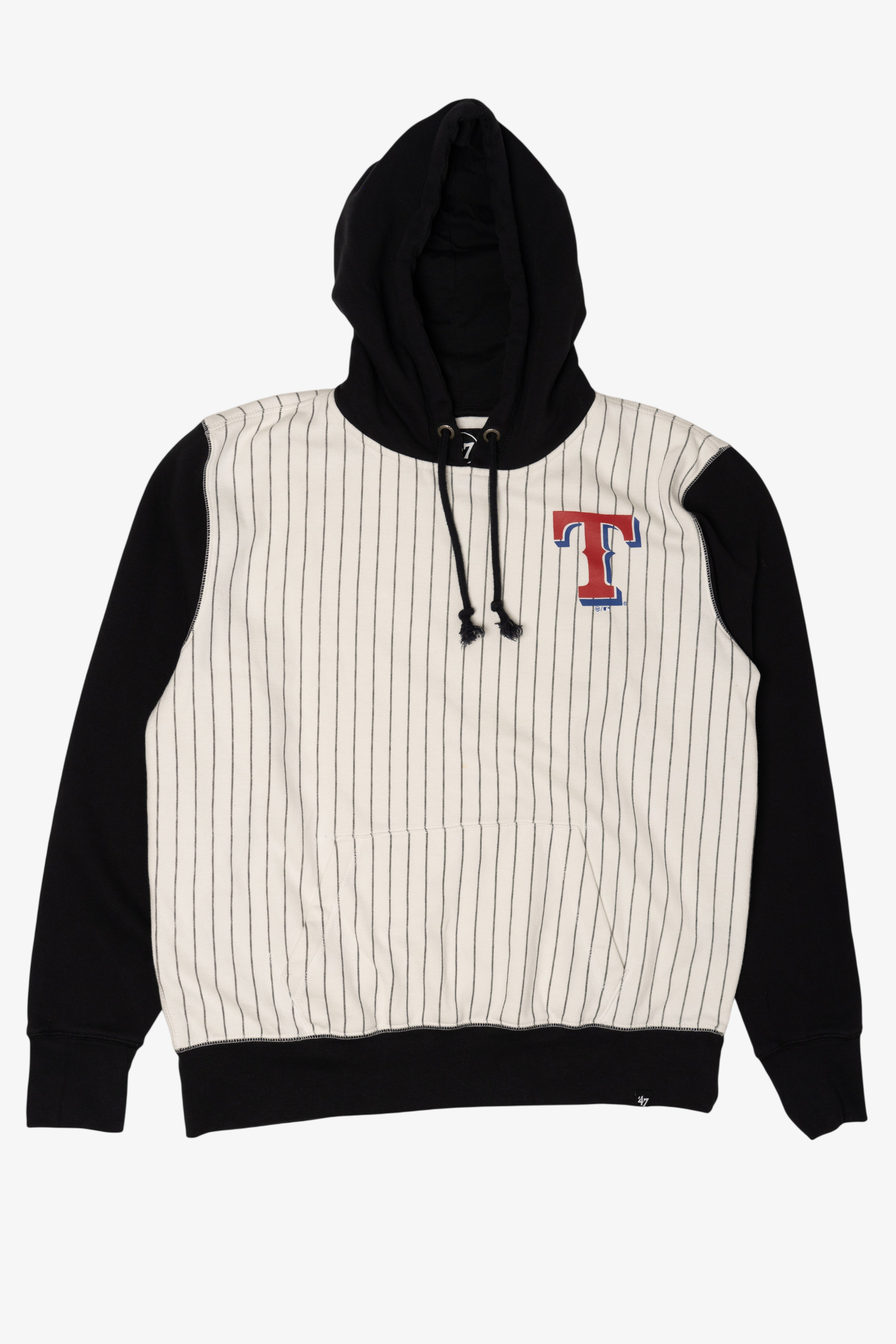 Recycled Texas Rangers Pinstripe Hooded Sweatshirt (2010s)