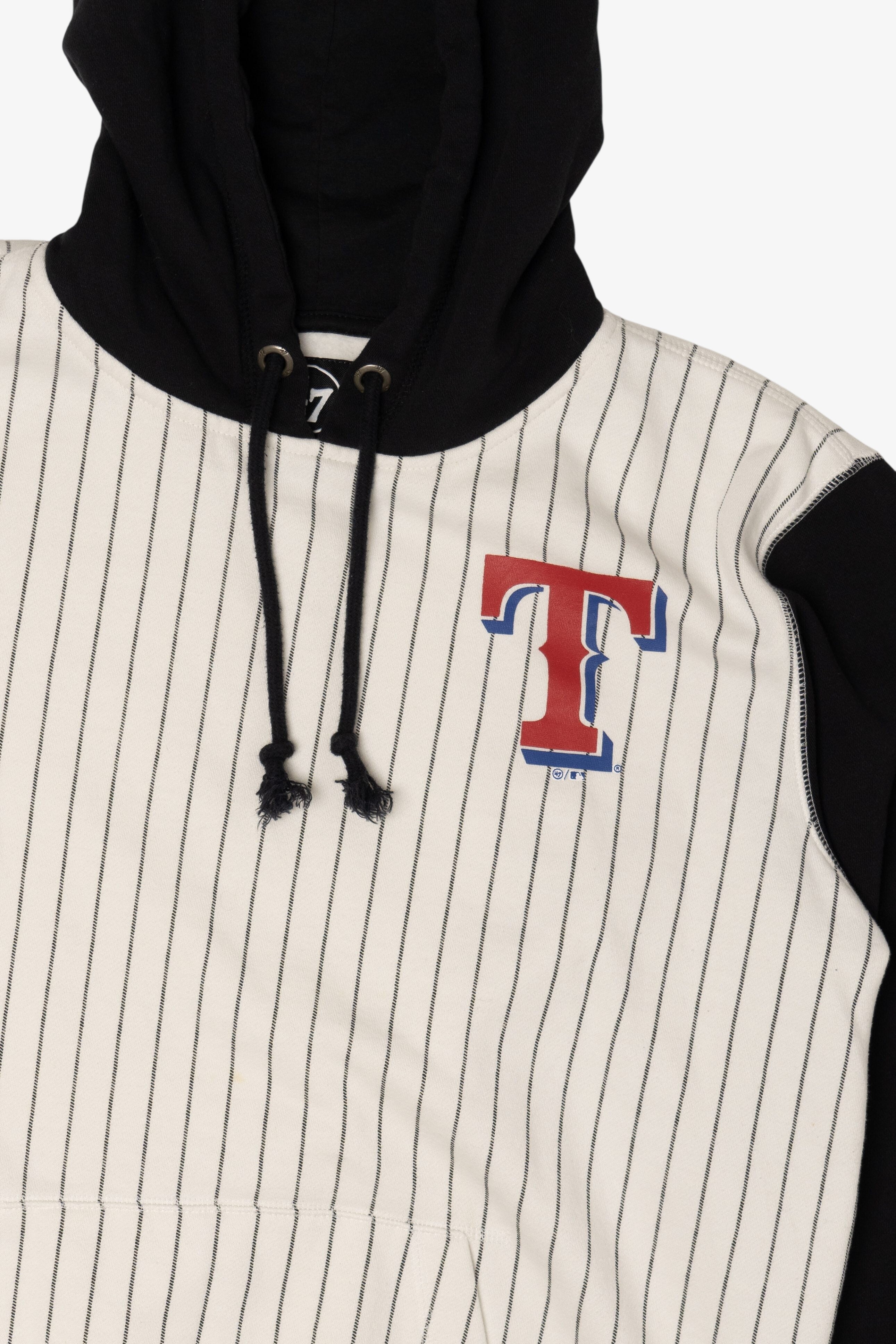 Recycled Texas Rangers Pinstripe Hooded Sweatshirt (2010s)