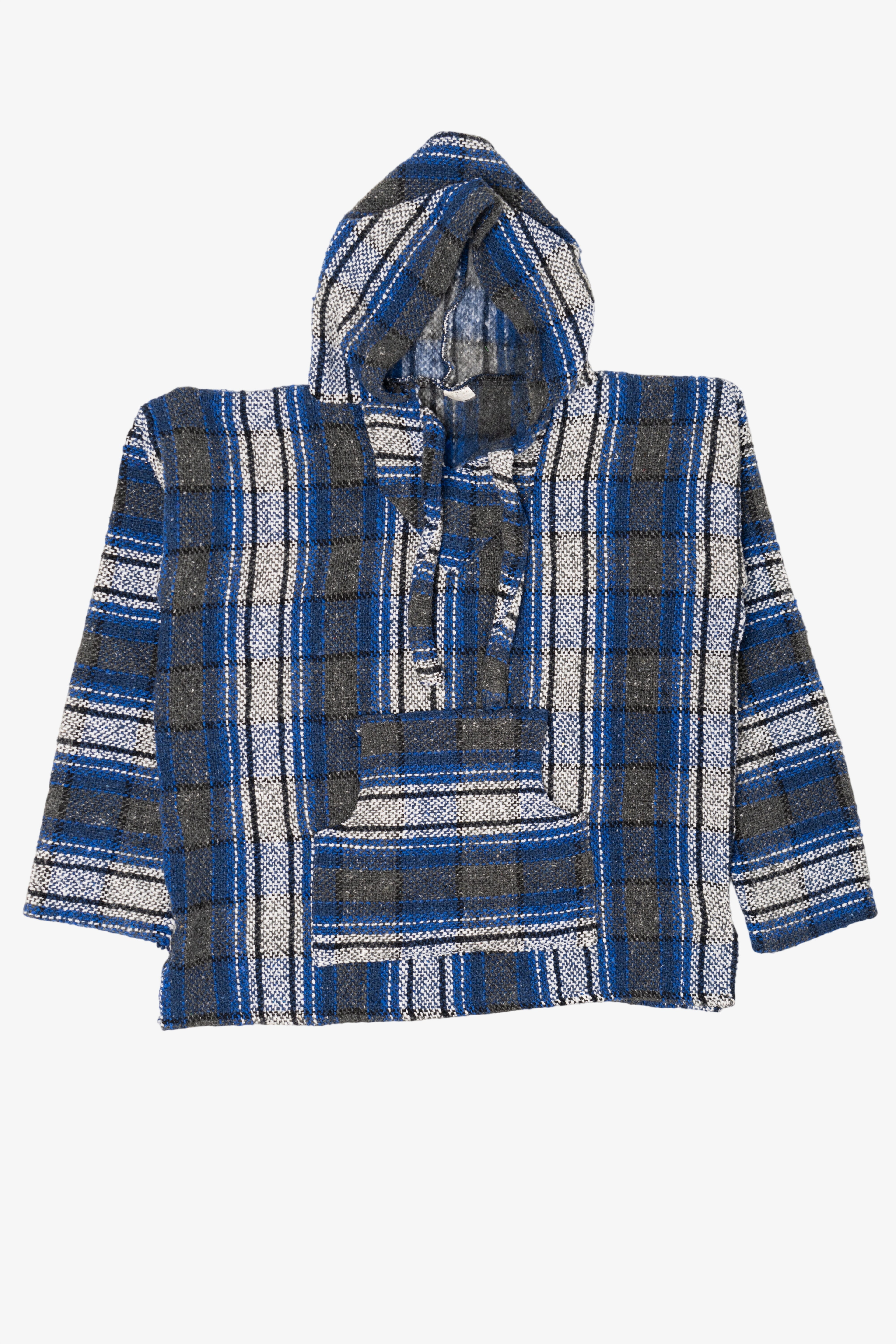 Vintage Blue And Gray Hooded Baja Sweater (2000s)