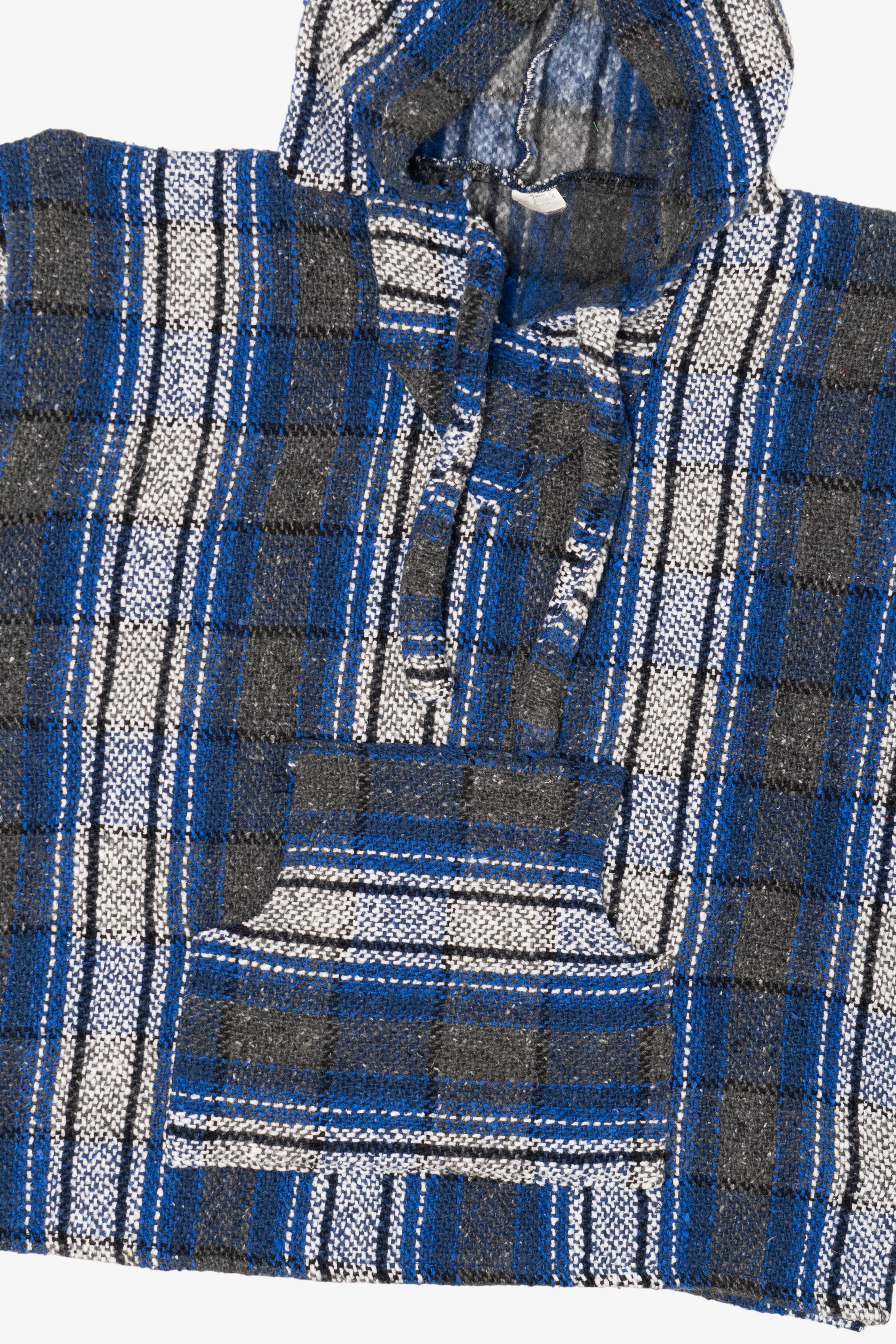Vintage Blue And Gray Hooded Baja Sweater (2000s)