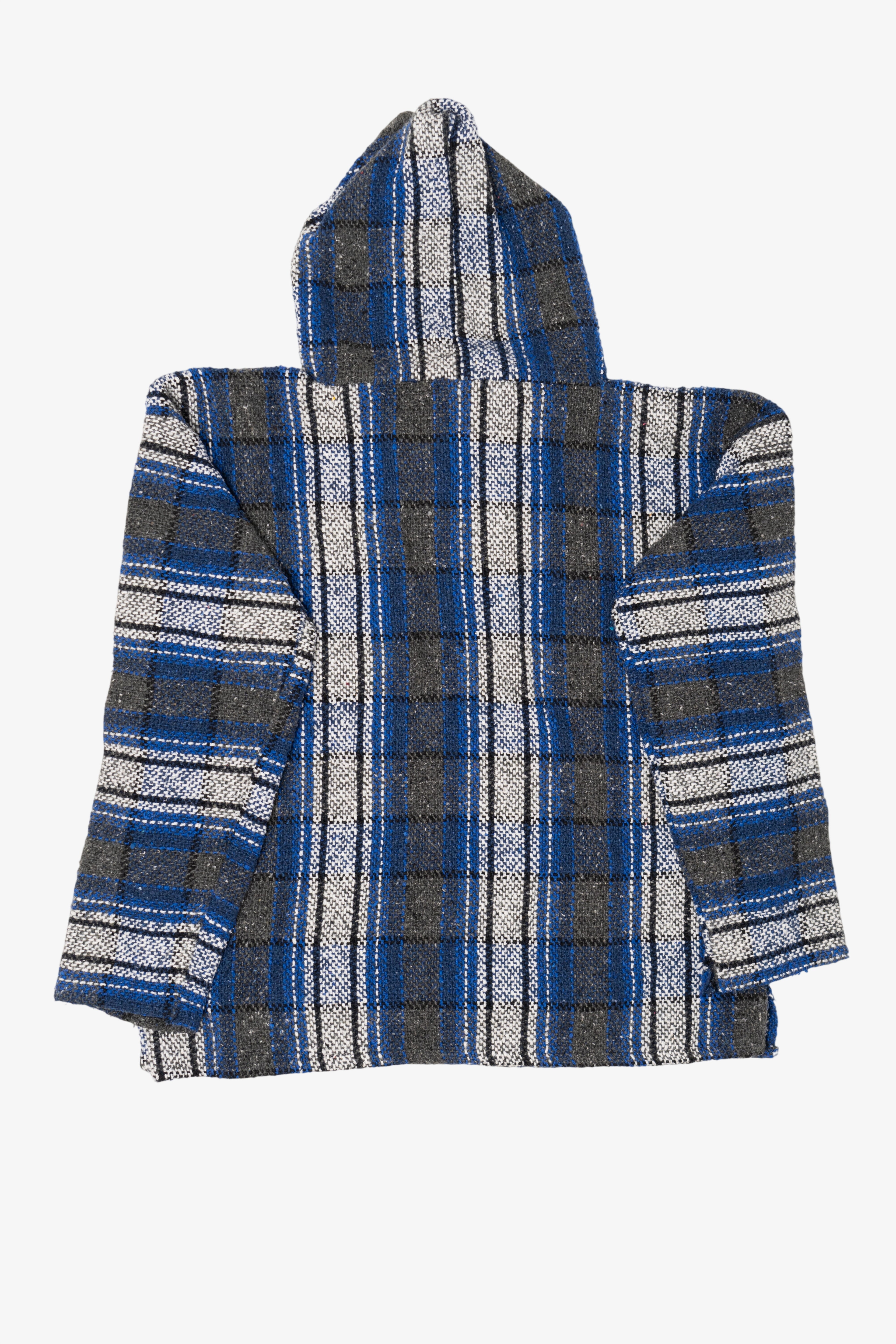 Vintage Blue And Gray Hooded Baja Sweater (2000s)