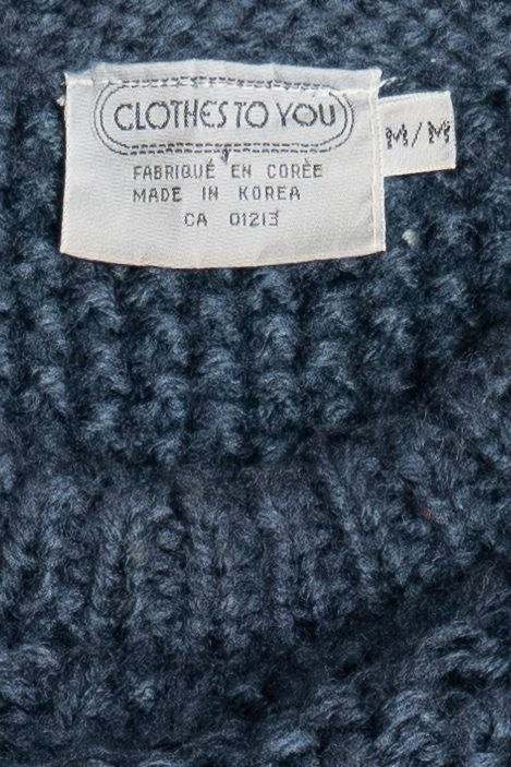 Vintage Blue Clothes To You Fisherman Sweater (1980s)