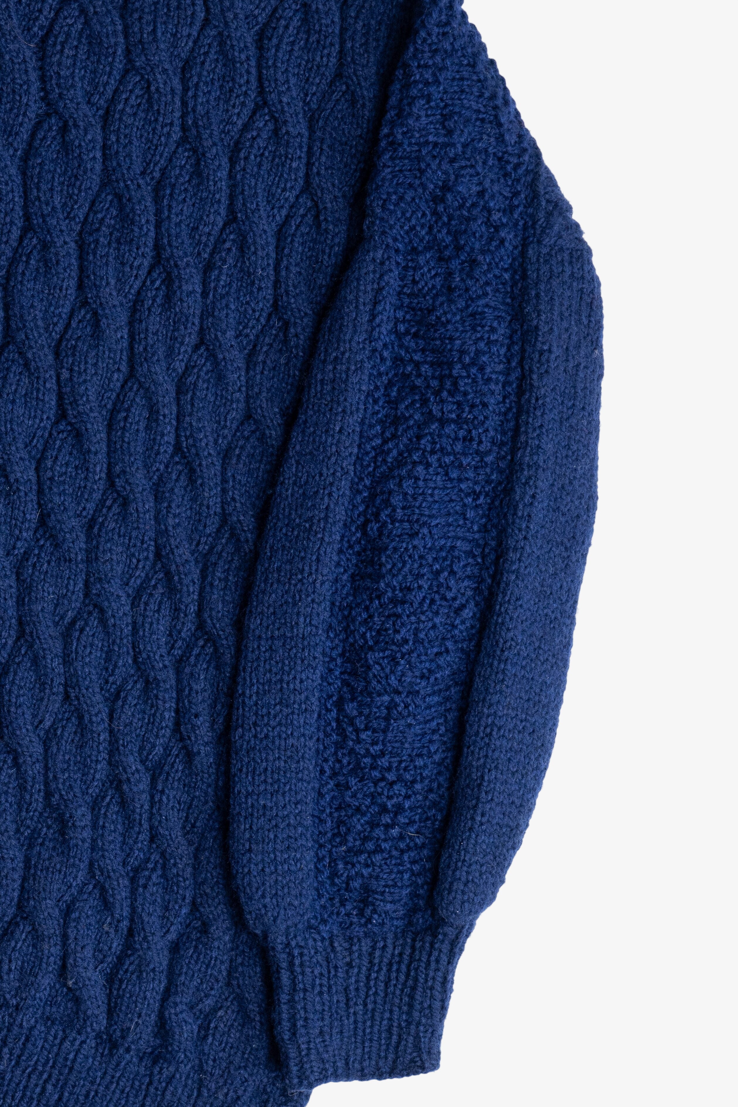 Vintage Navy Blue Irish Fisherman Sweater (1980s)