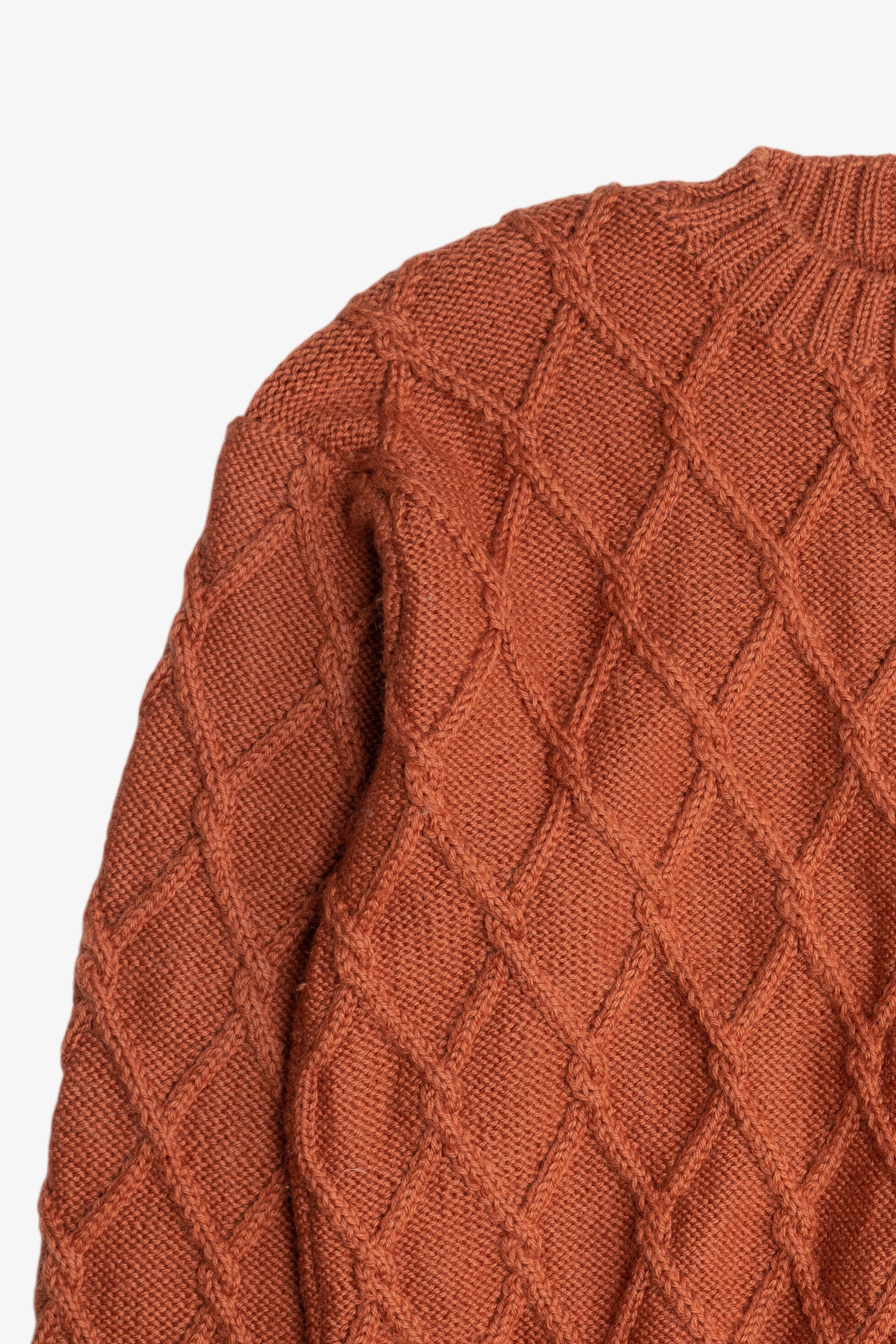 Vintage Burnt Orange Fisherman Sweater (1990s)