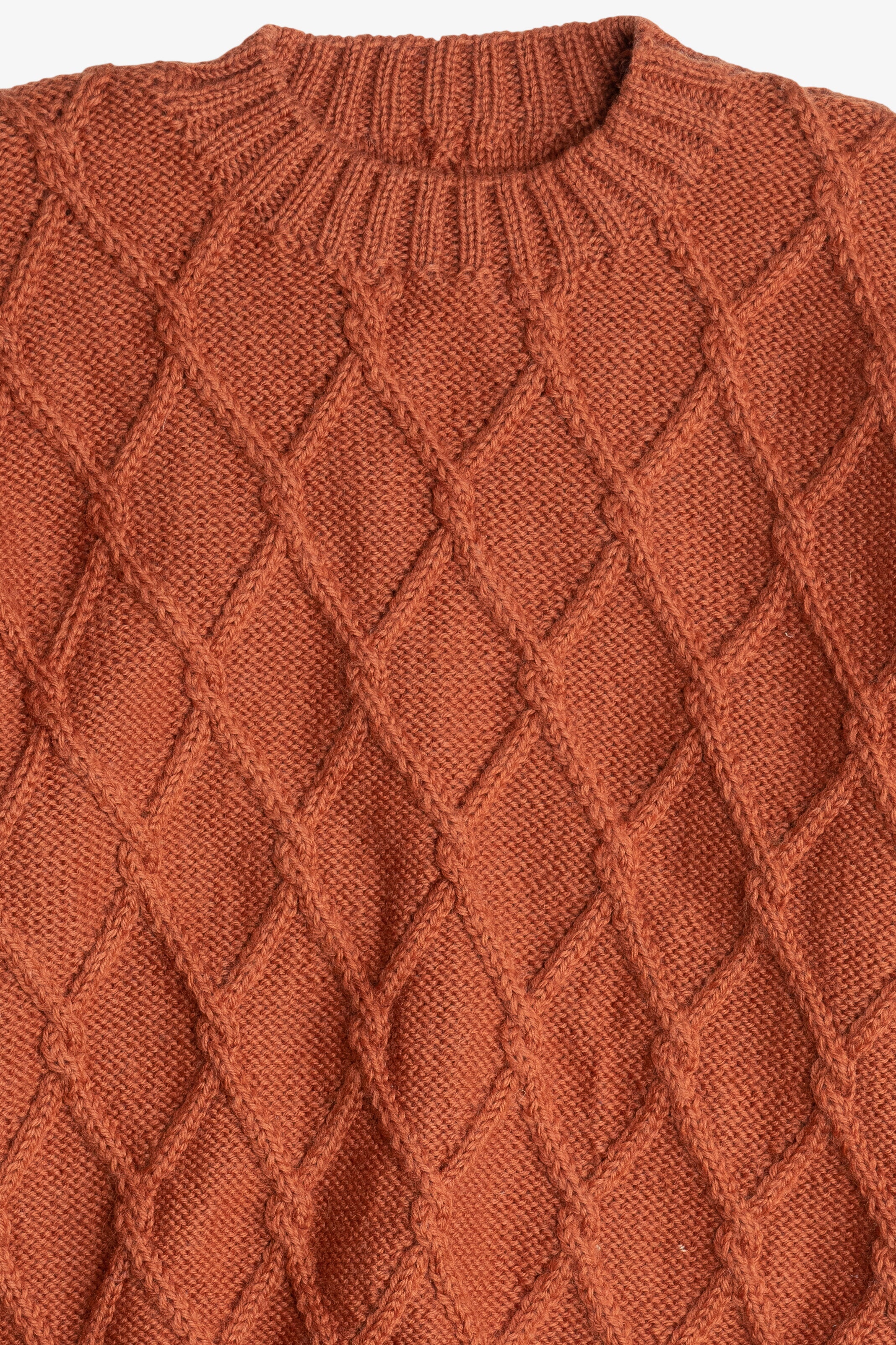 Vintage Burnt Orange Fisherman Sweater (1990s)