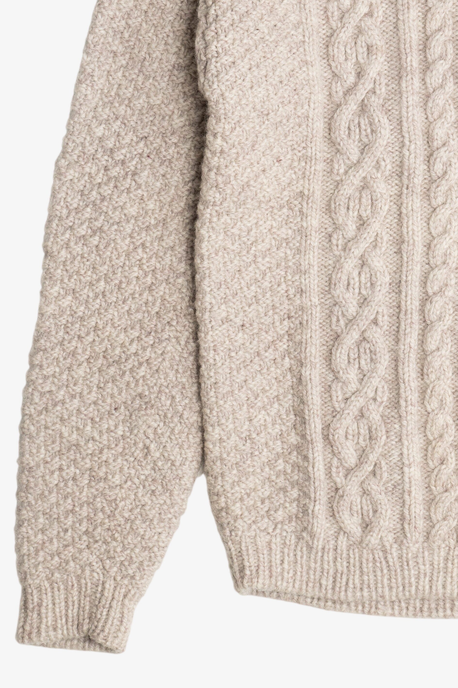 Vintage Cable Knit Fisherman Sweater With Collar (1980s)