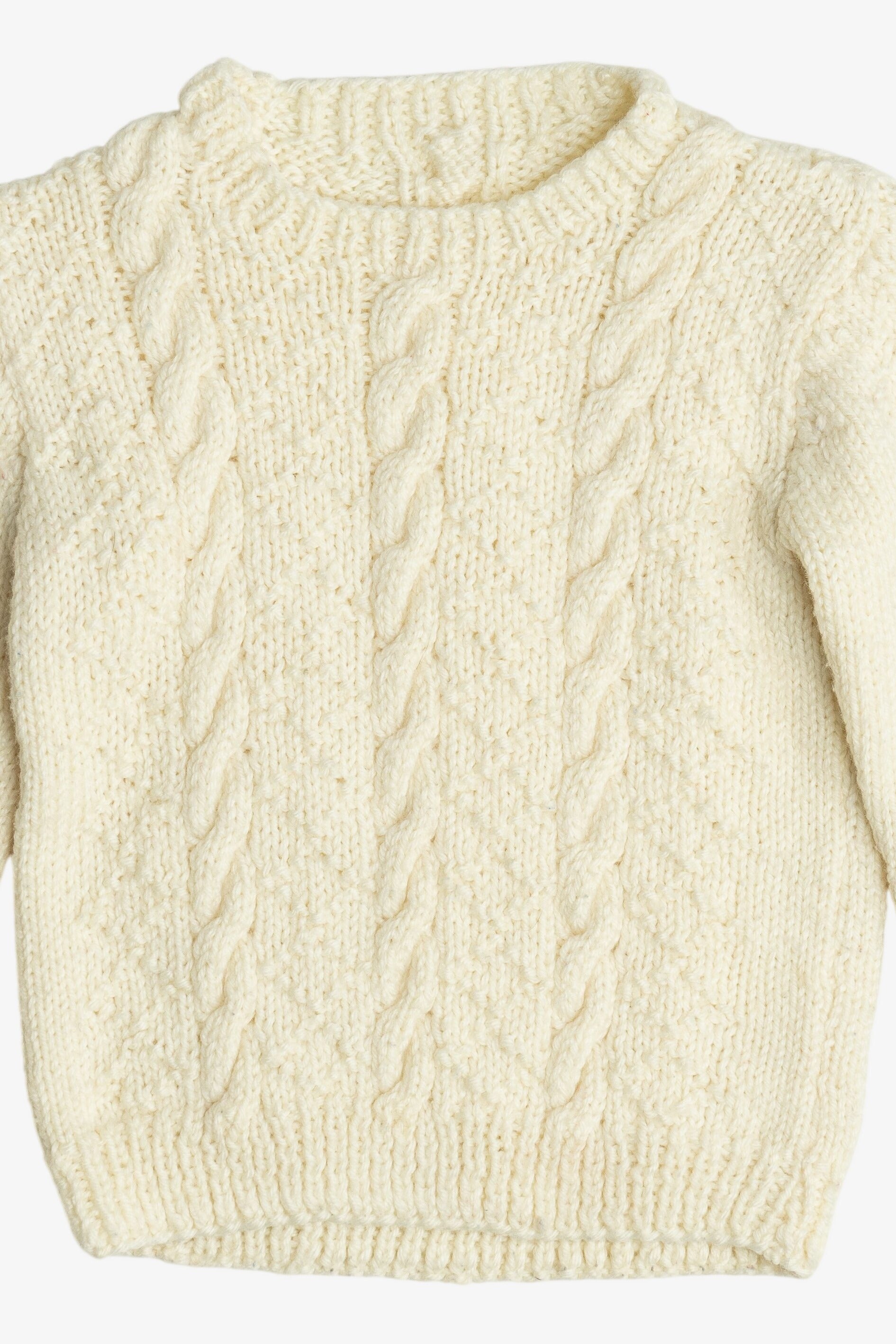 Vintage Kid's Size Ivory Fisherman Sweater (1980s)