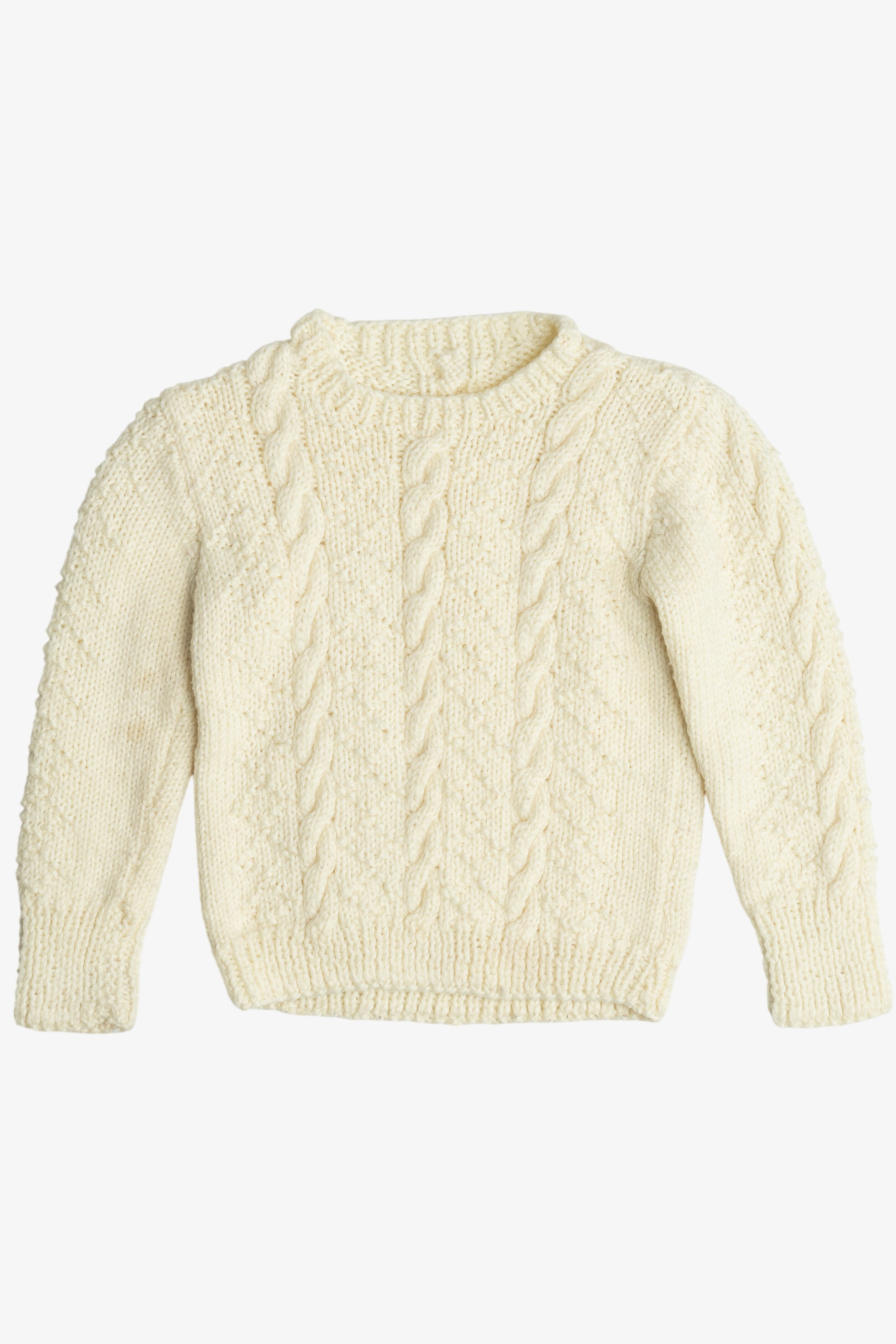 Vintage Kid's Size Ivory Fisherman Sweater (1980s)