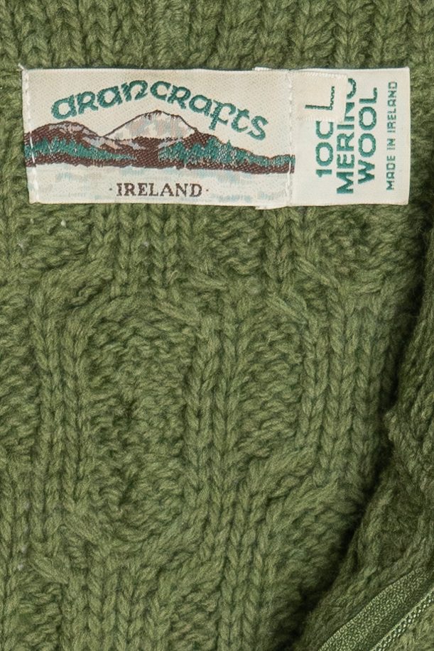 Vintage Aran Crafts Full Zip Irish Fisherman Sweater (1990s)