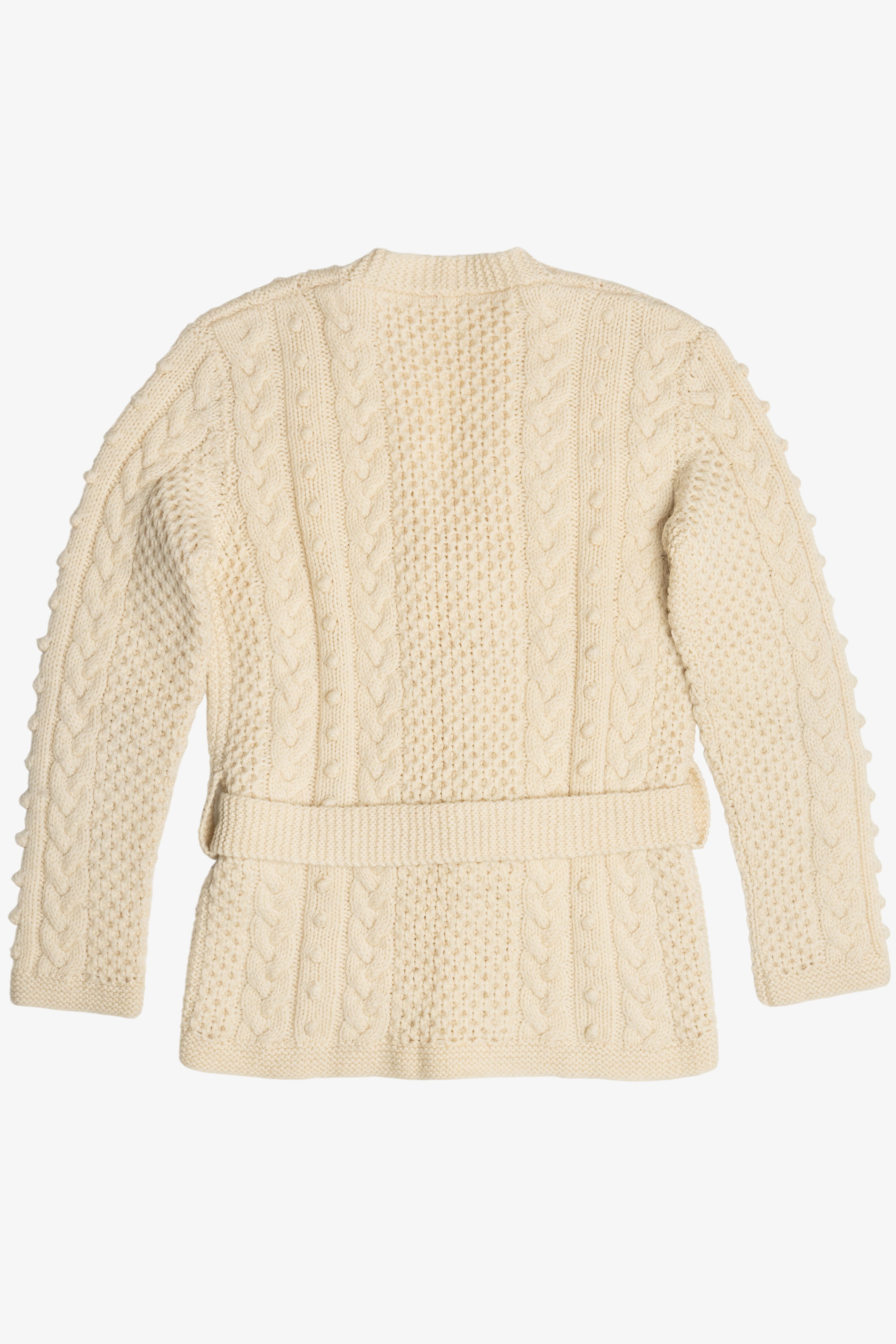 Vintage Fisherman Belted Cardigan Sweater (1980s)