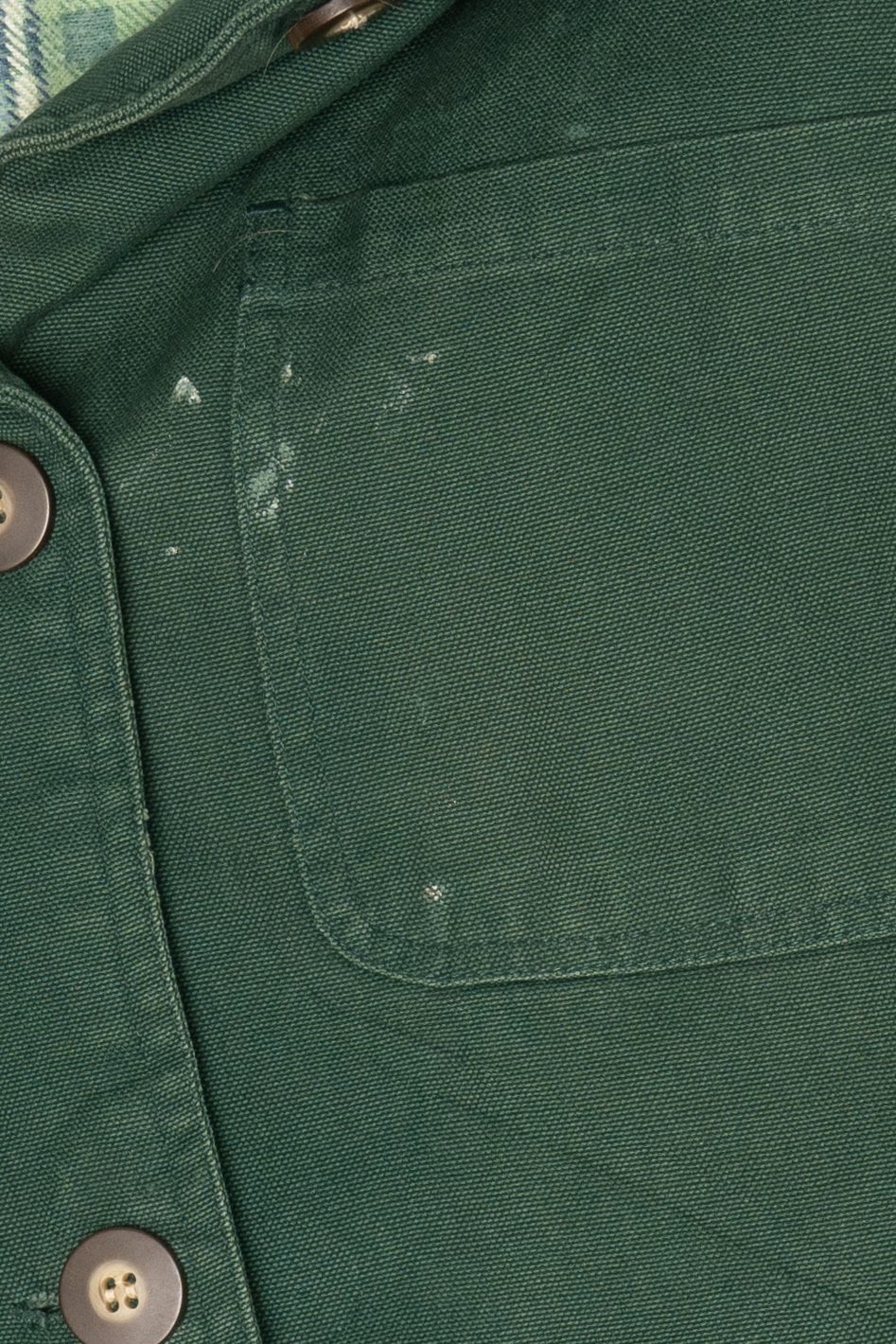 Vintage Dark Green Faded Glory Plaid Lined Jacket (1990s)