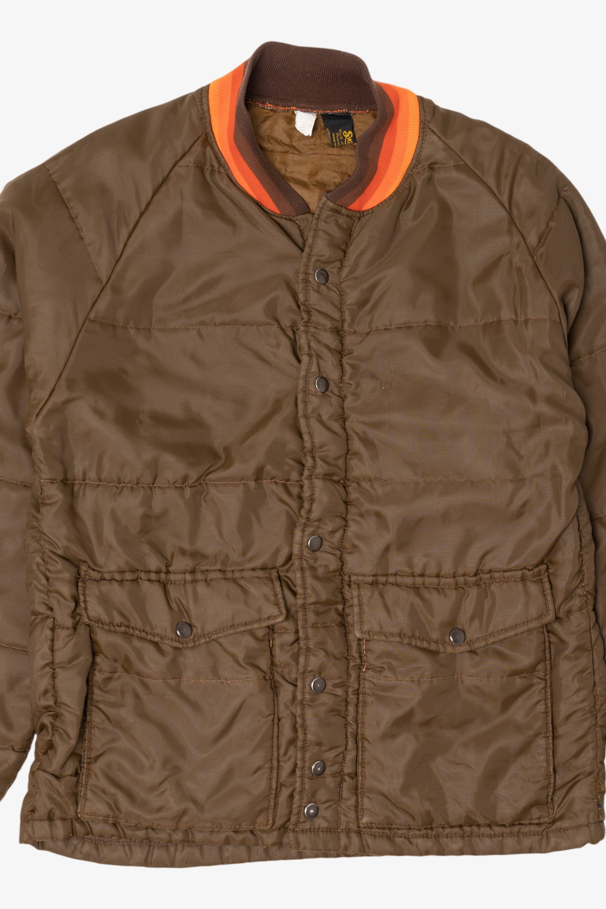 Vintage Brown Swingster Quilted Bomber Jacket (1970s)