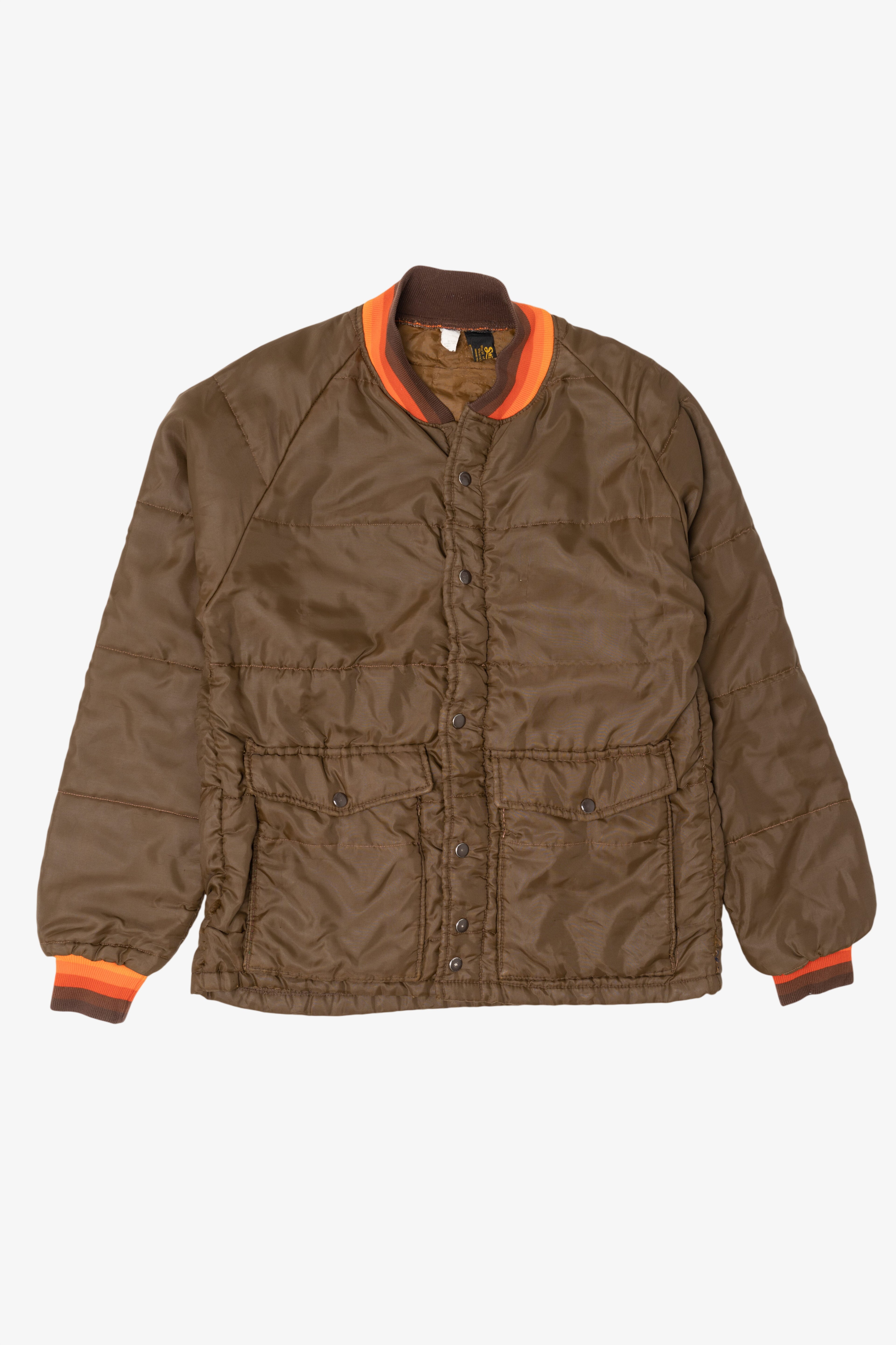 Vintage Brown Swingster Quilted Bomber Jacket (1970s)