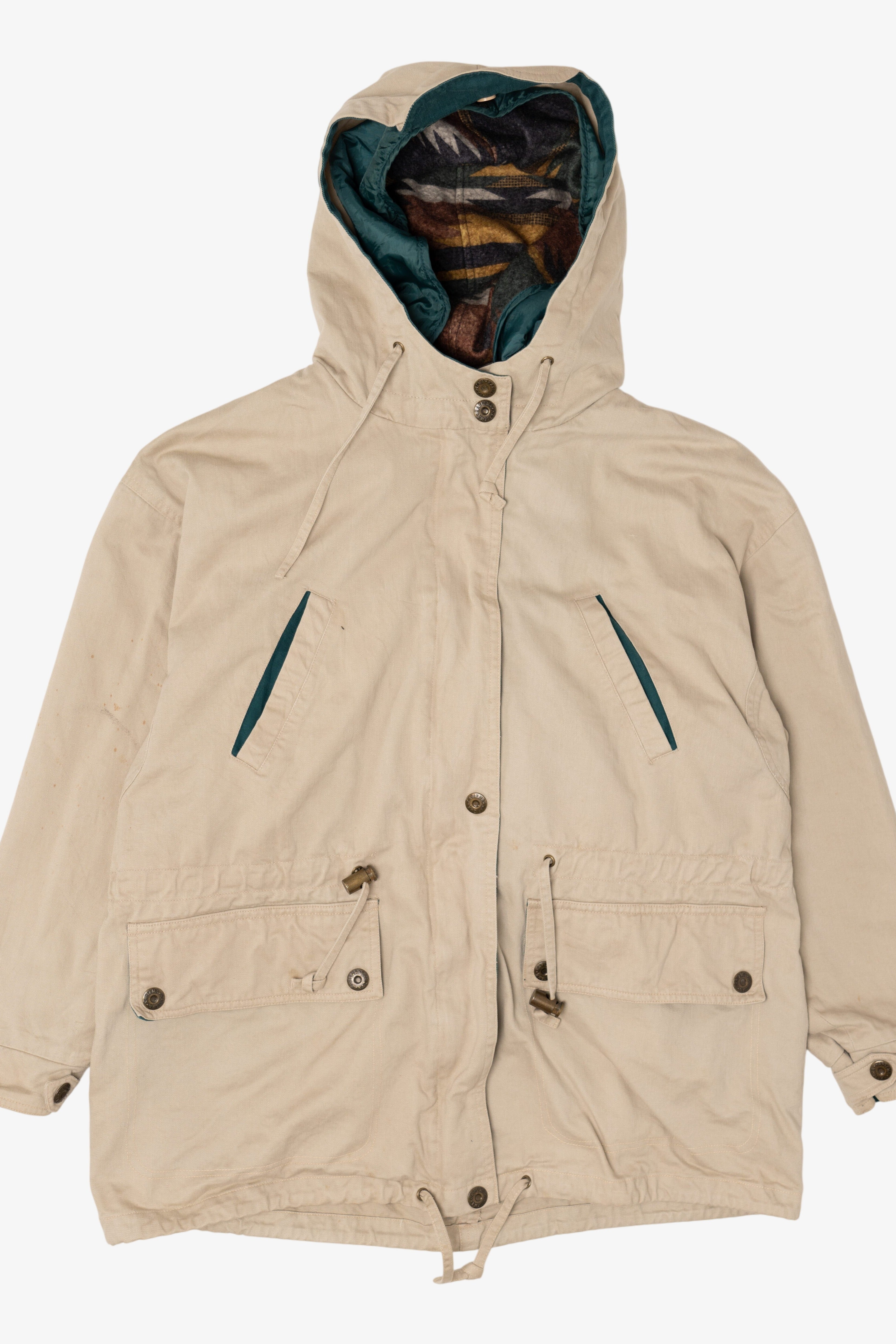 Vintage Beige Karizma Blanket Lined Hooded Jacket (1990s)