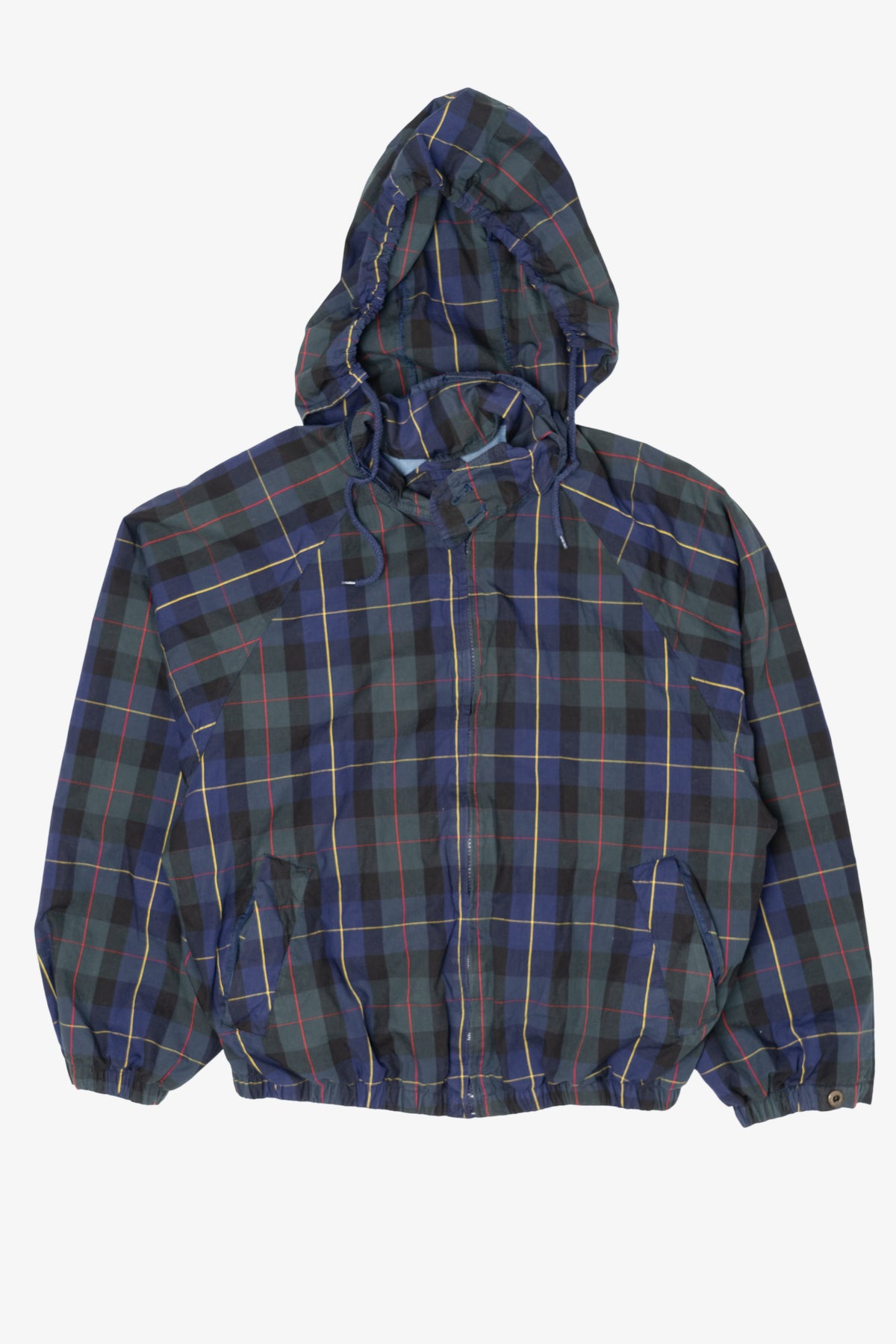 Vintage Blue Plaid Authentic Imports Hooded Jacket (1990s)
