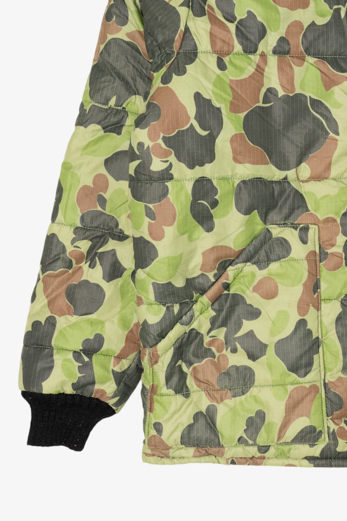 Vintage Green Camouflage Puffer Jacket (1980s)