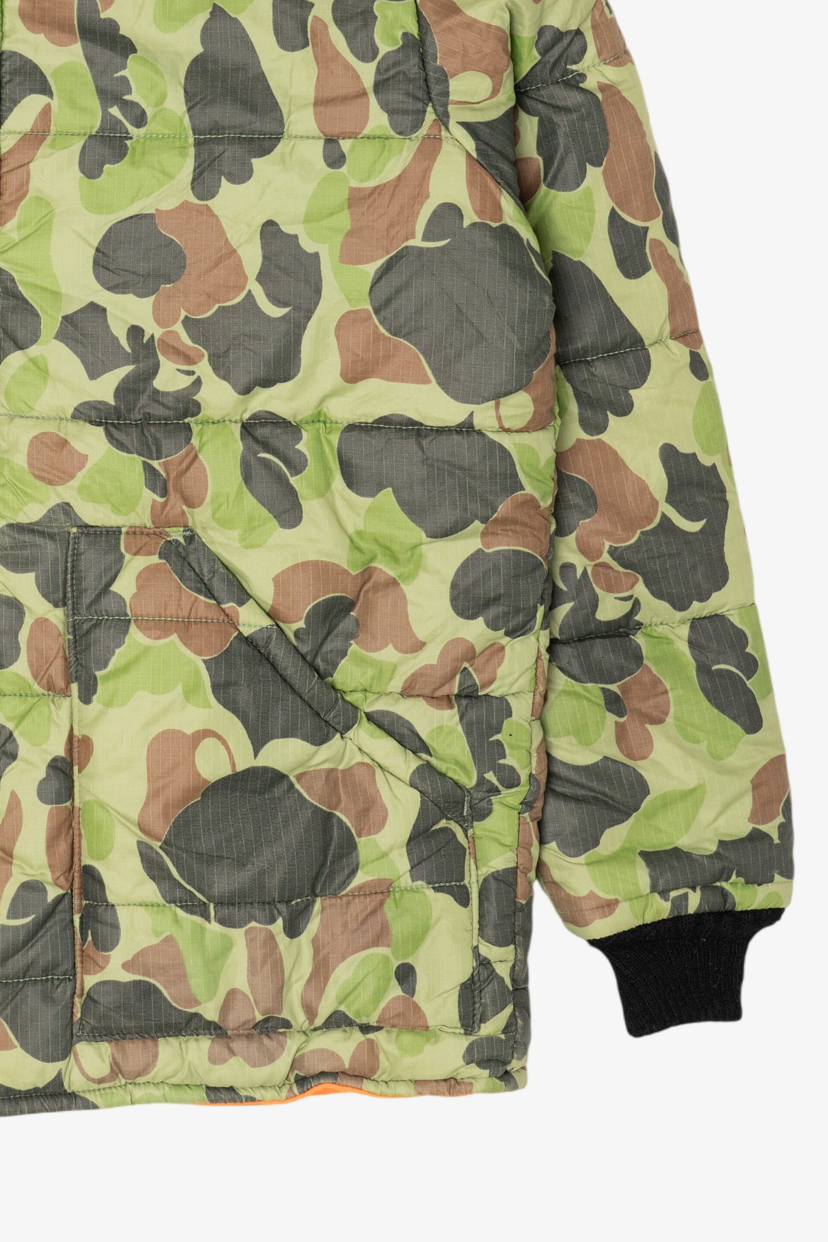 Vintage Green Camouflage Puffer Jacket (1980s)