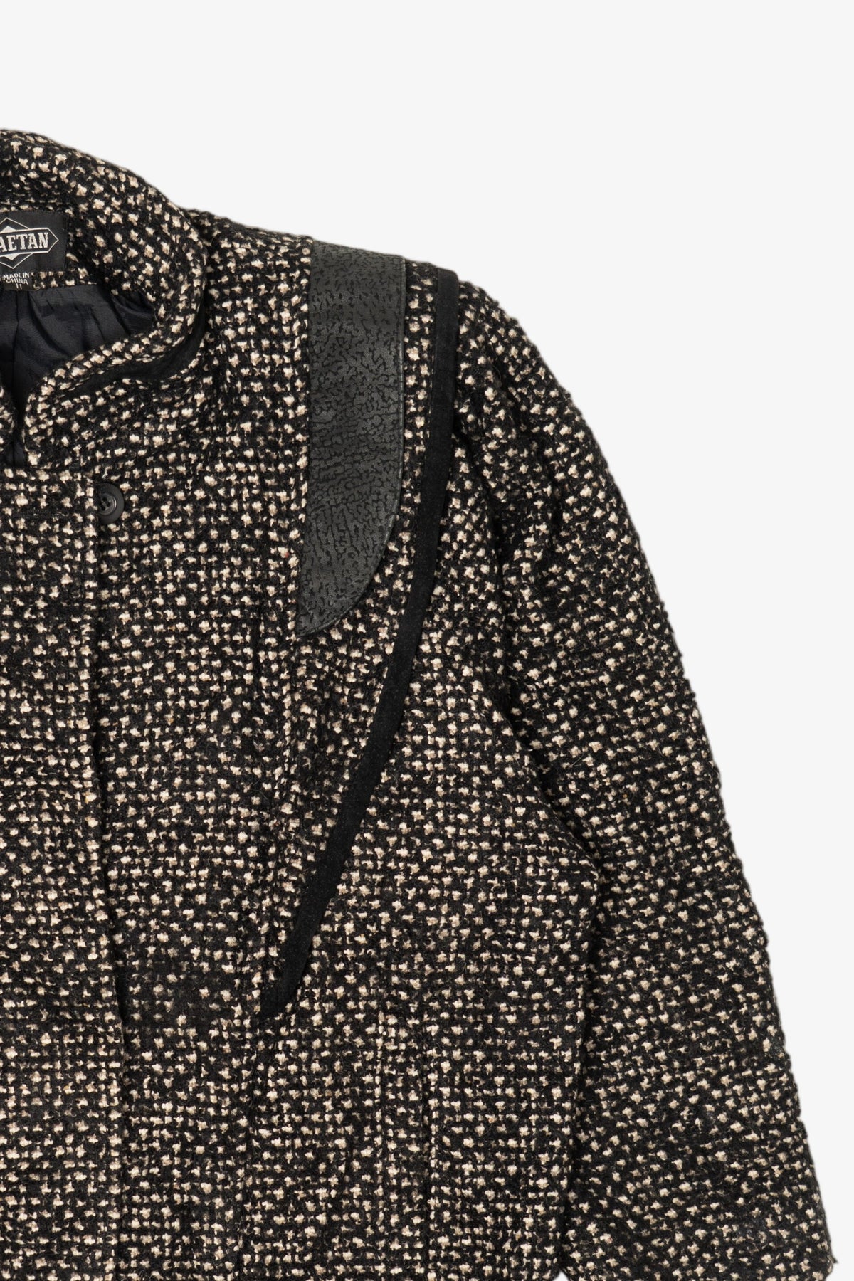 Vintage Braetan Tweed Leather Trimmed Jacket (1980s)