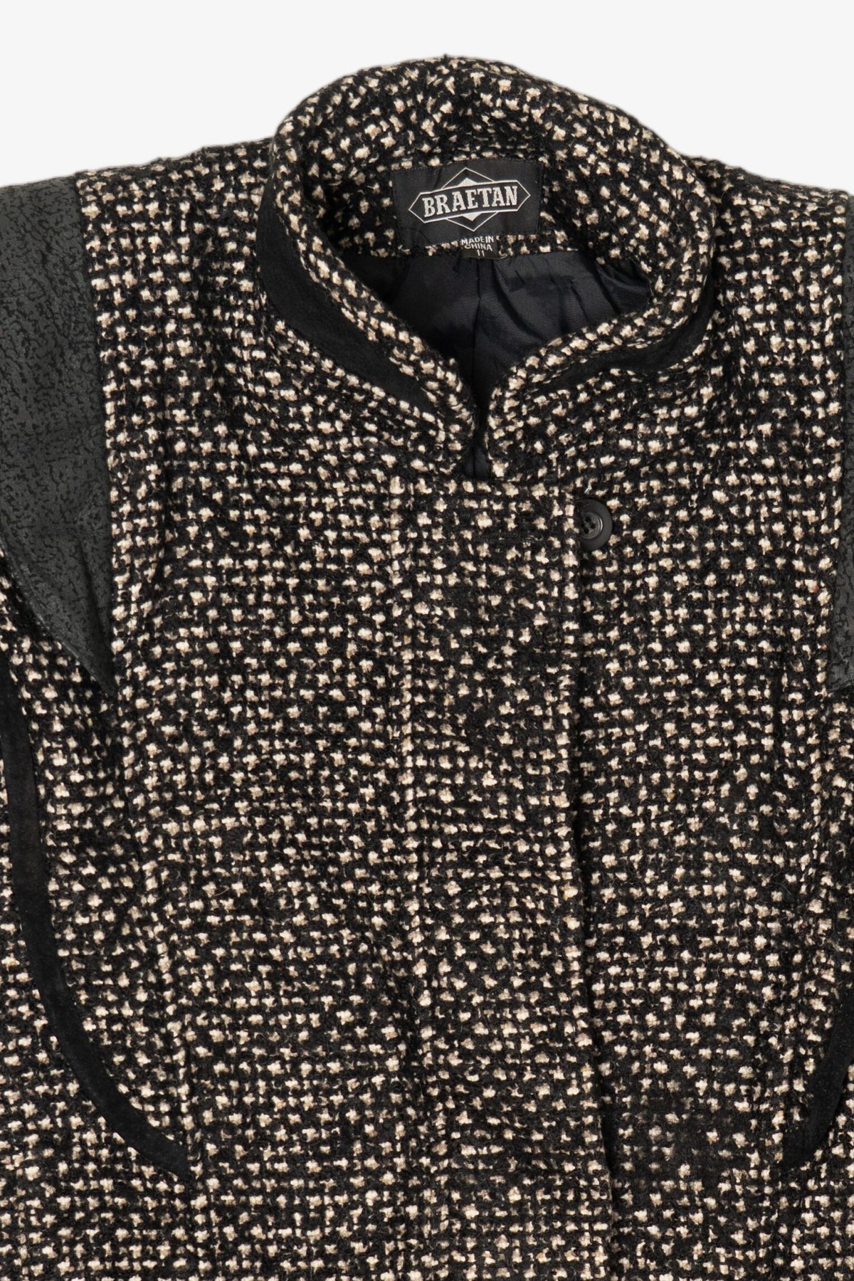 Vintage Braetan Tweed Leather Trimmed Jacket (1980s)