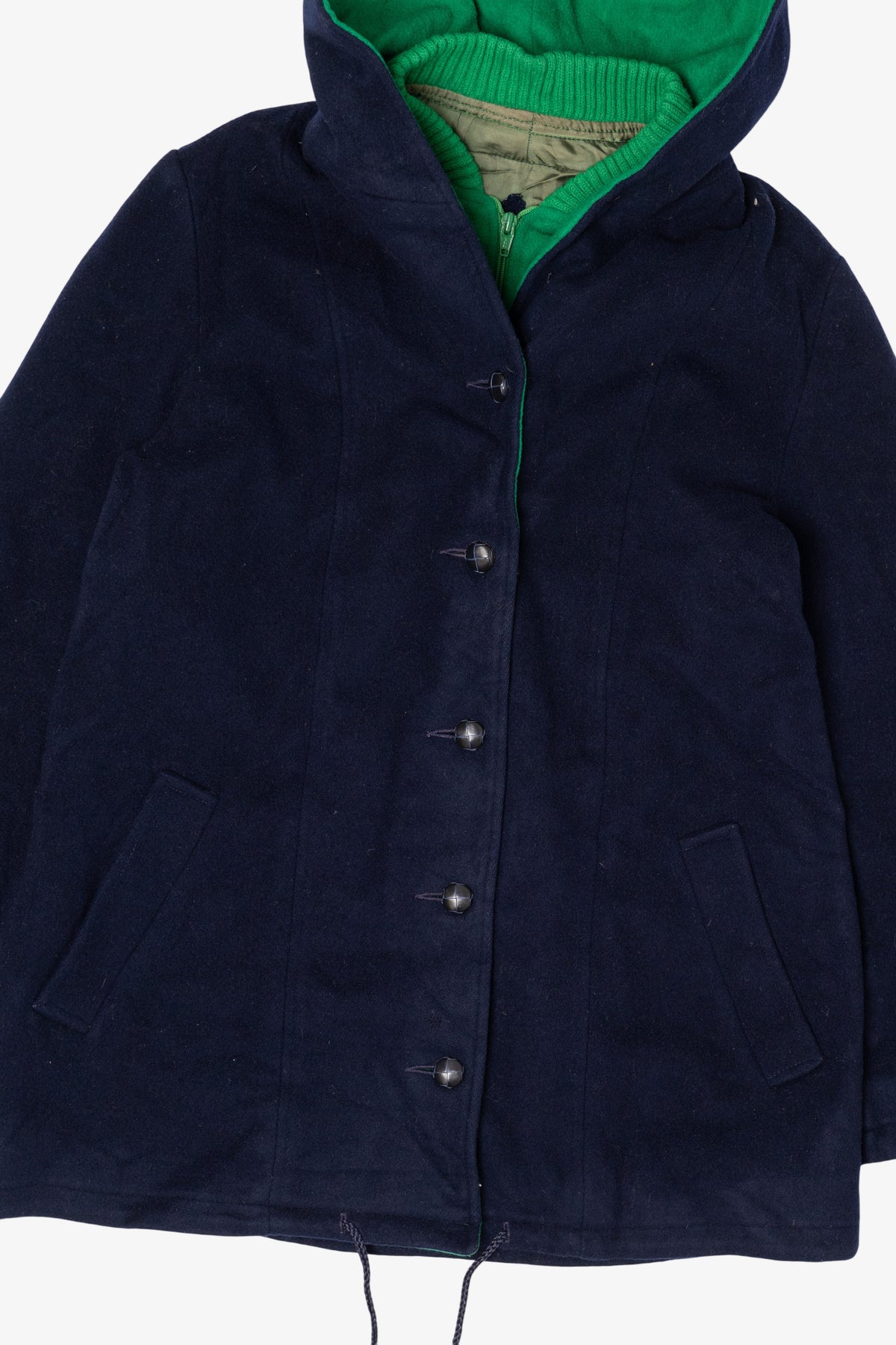 Vintage Navy Blue Authentic Mackintosh Vestcoat Hooded Jacket (1970s)