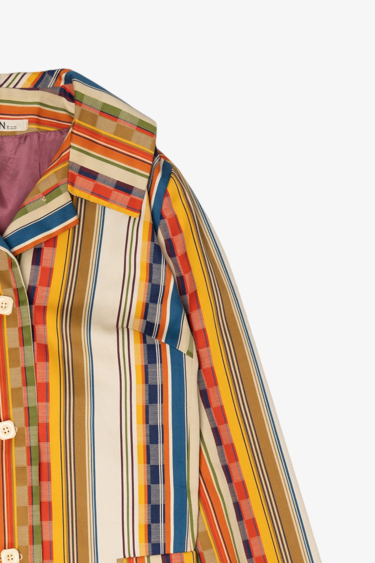 Vintage Striped Colorful I.Magnin & Co. Long Coat (1970s)
