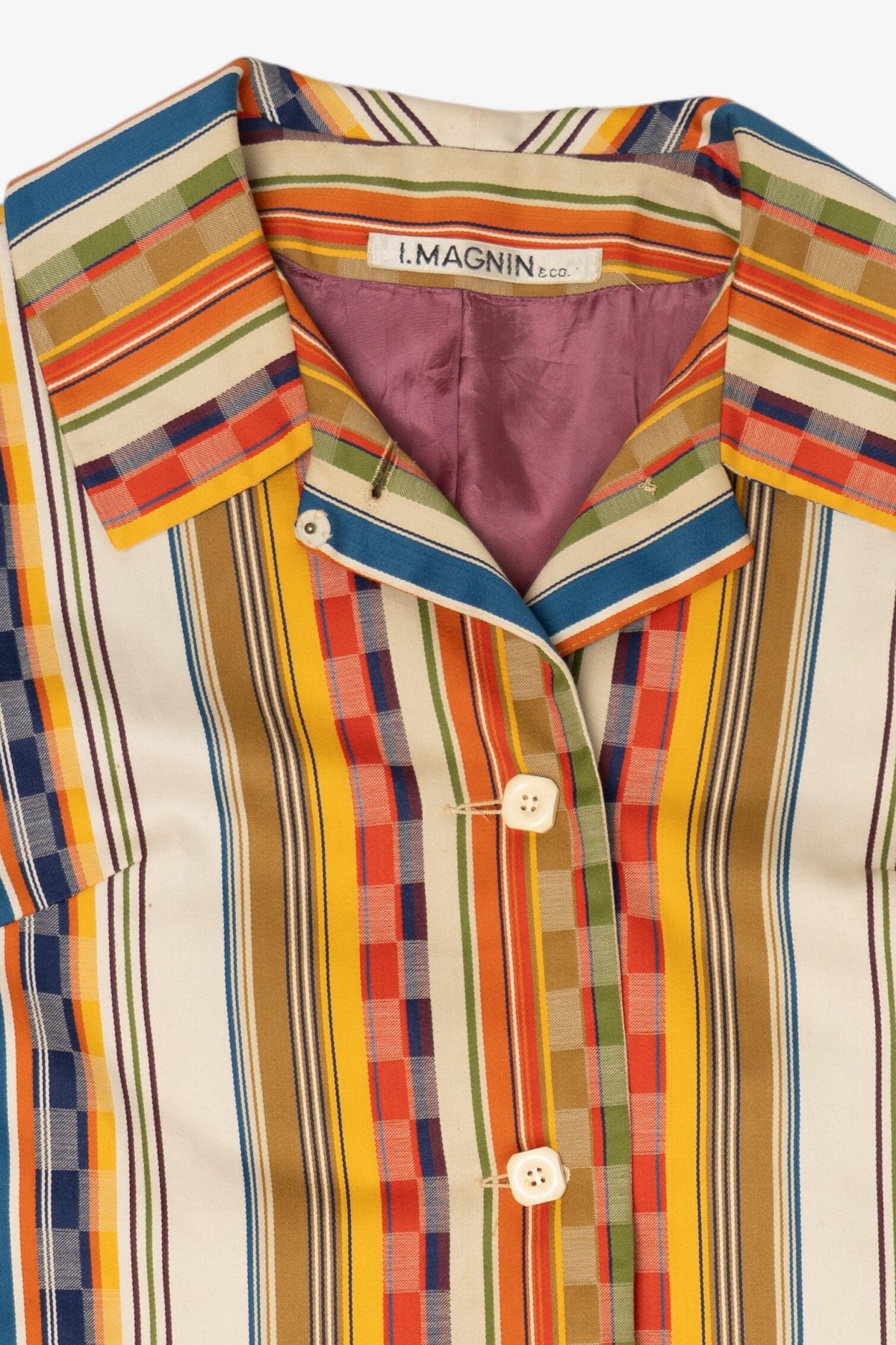 Vintage Striped Colorful I.Magnin & Co. Long Coat (1970s)