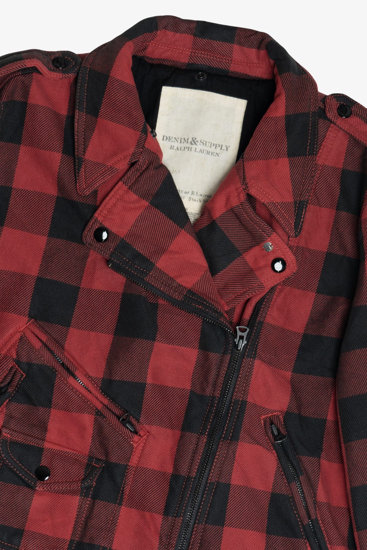 Ralph Lauren Denim & Supply Buffalo Plaid Moto Zip Jacket (2010s)