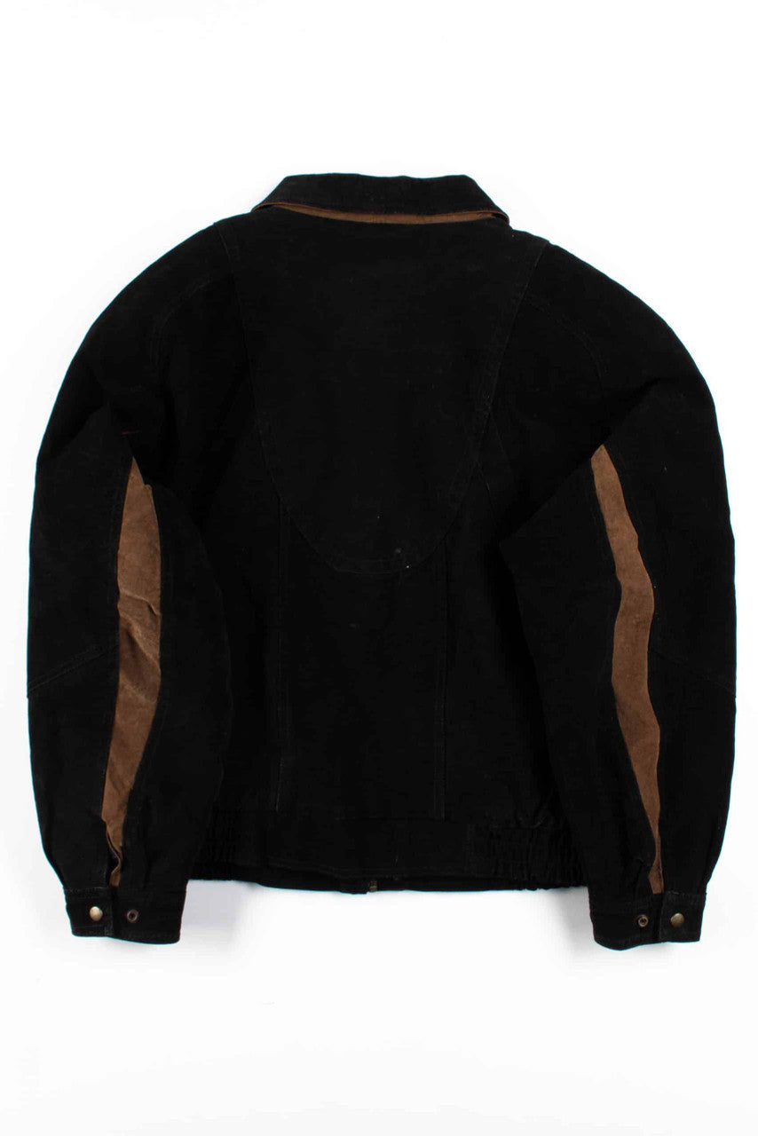 Black & Brown Two-Tone Suede Jacket