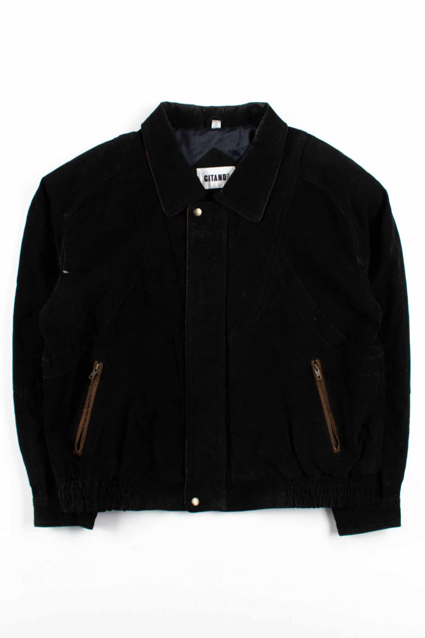 Black & Brown Two-Tone Suede Jacket