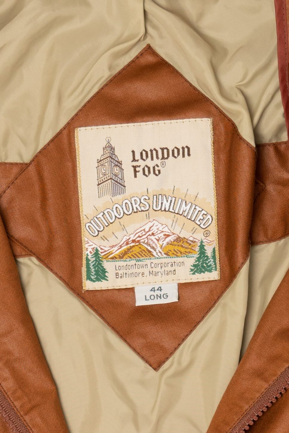 Vintage London Fog Brown Leather Bomber Jacket (1980s)