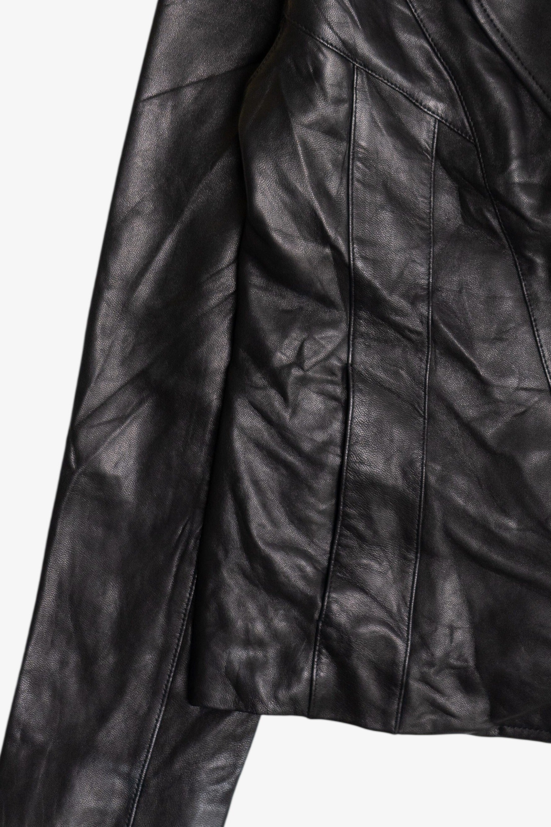 Vintage Worthington Genuine Lambskin Black Leather Blazer (2000s)