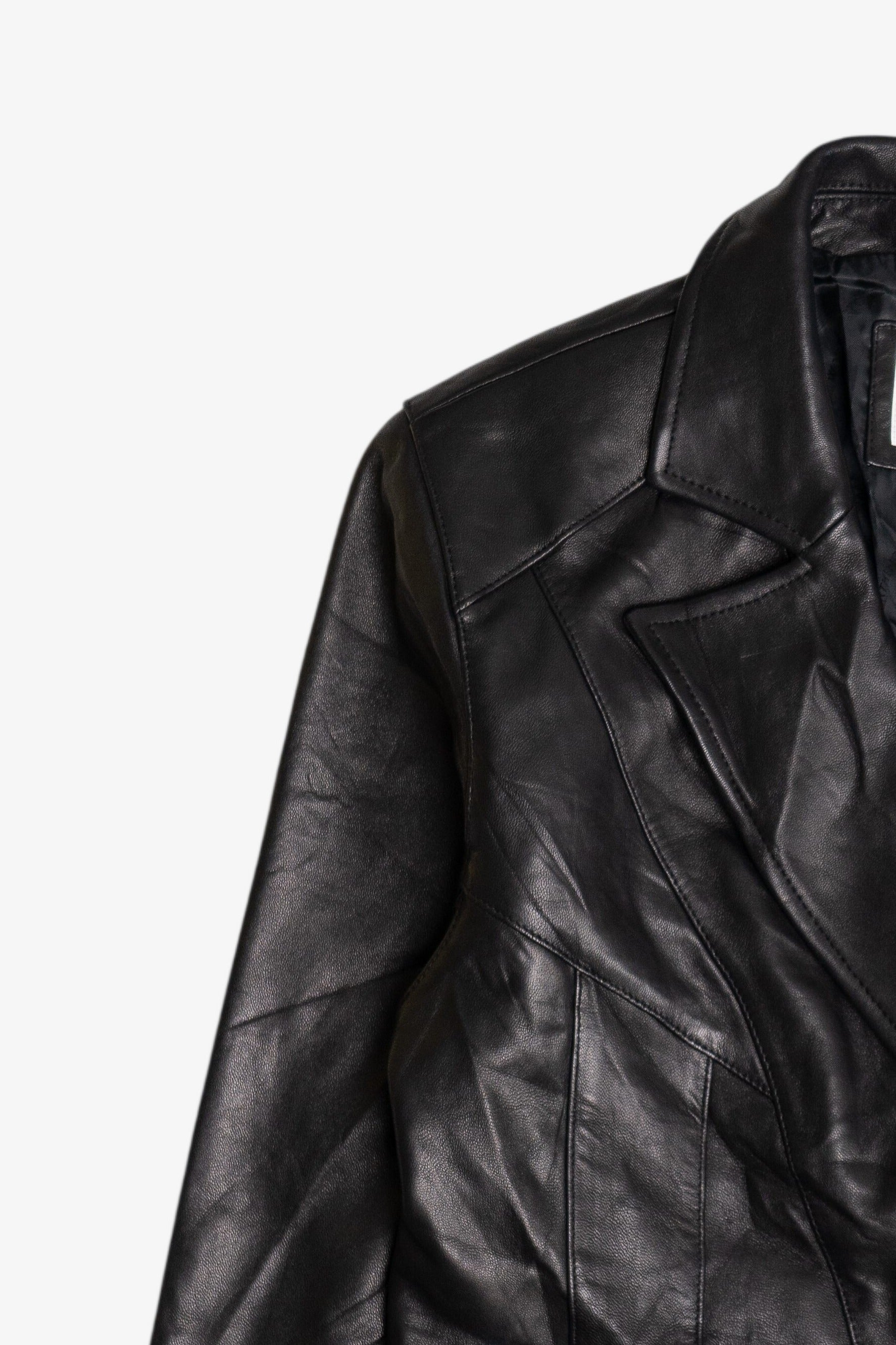 Vintage Worthington Genuine Lambskin Black Leather Blazer (2000s)