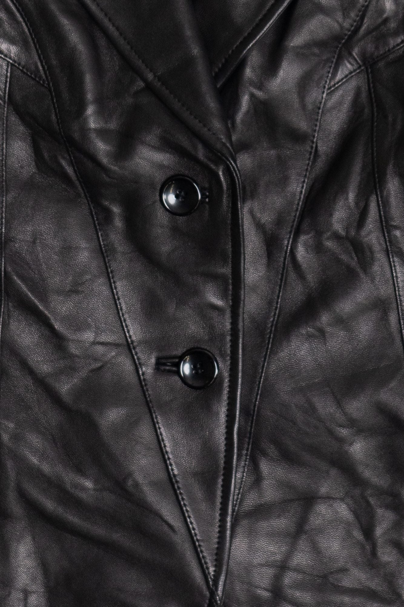 Vintage Worthington Genuine Lambskin Black Leather Blazer (2000s)
