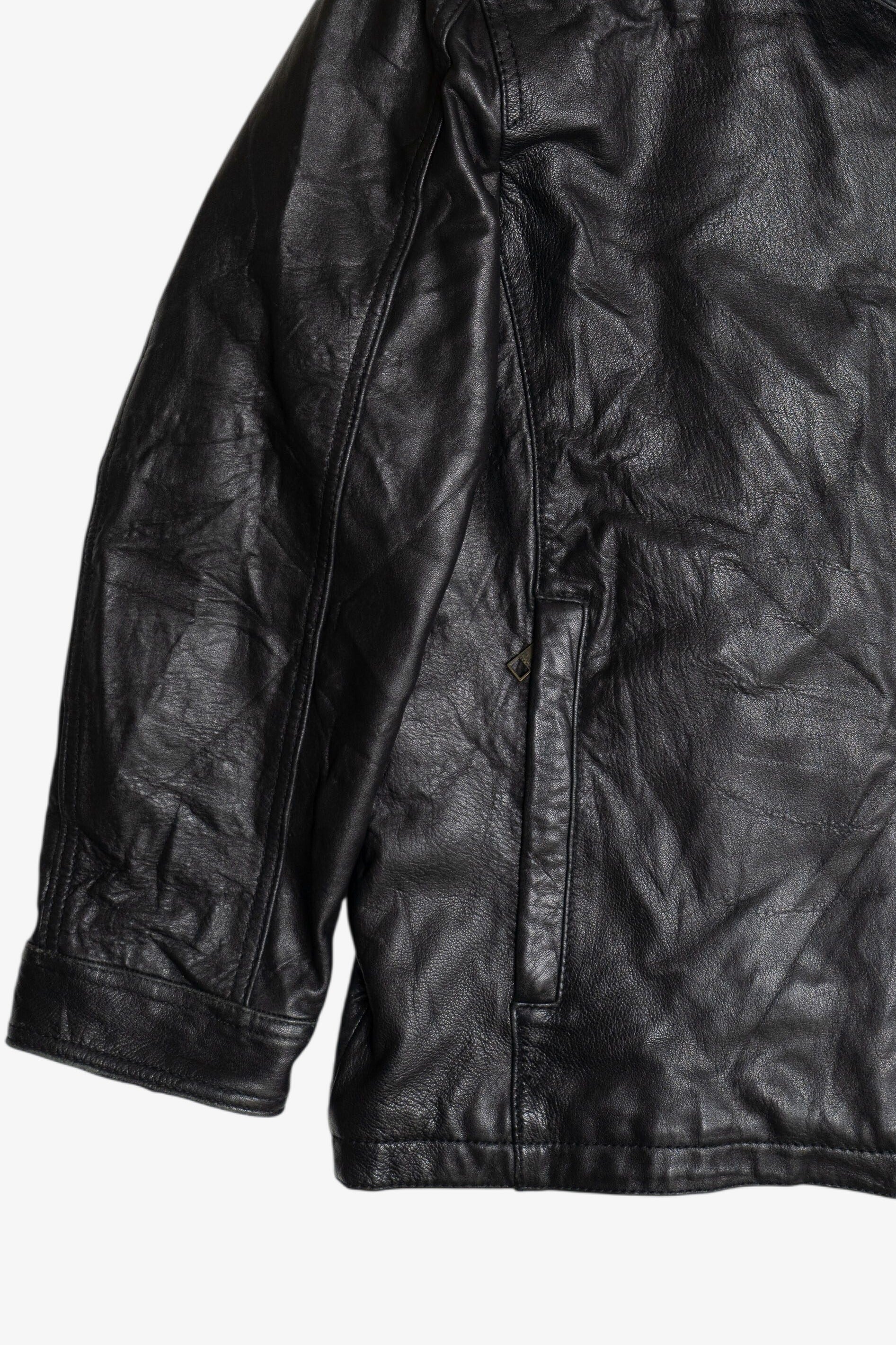 Vintage Andrew Marc Lined Leather Motorcycle Jacket (2000s)