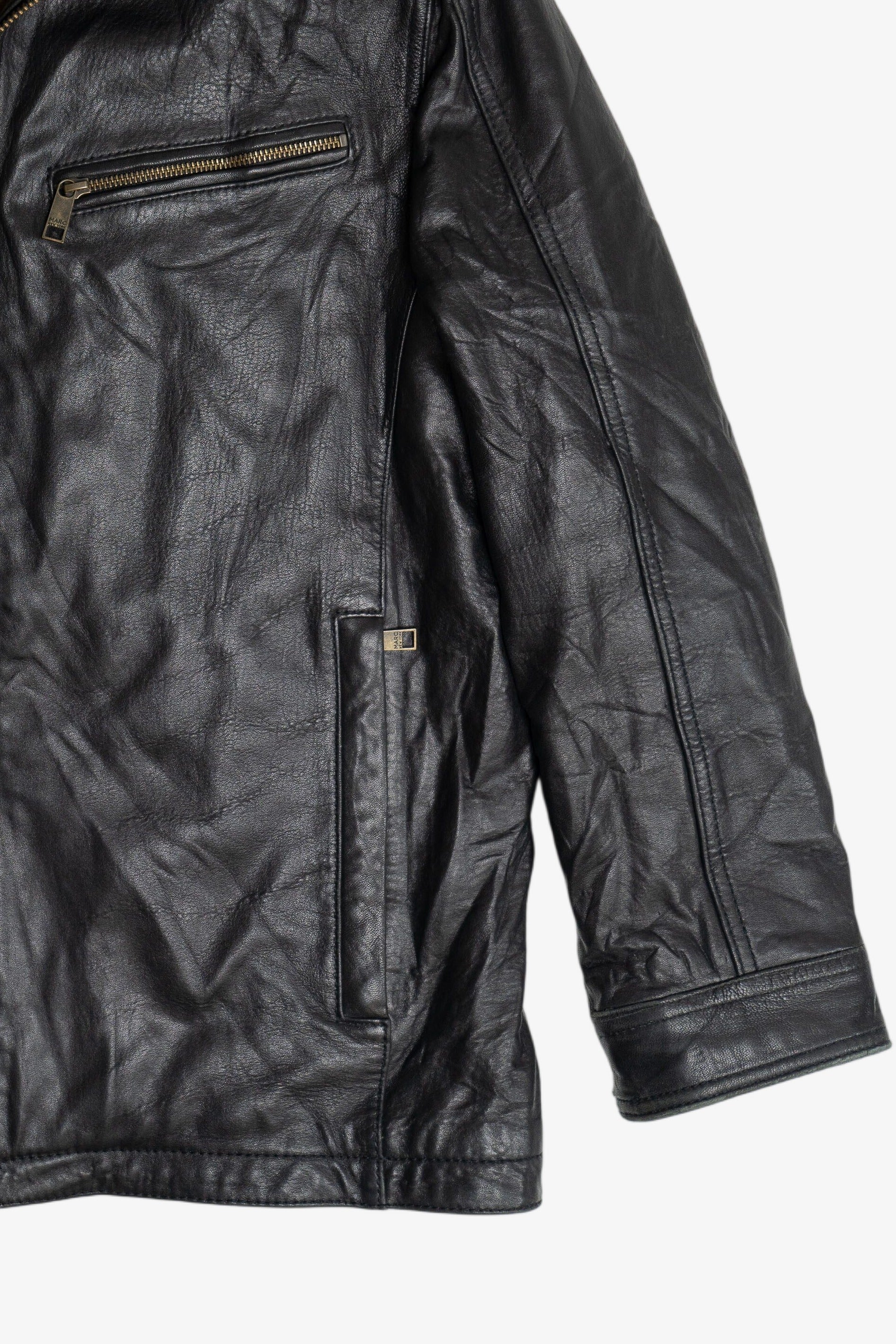Vintage Andrew Marc Lined Leather Motorcycle Jacket (2000s)