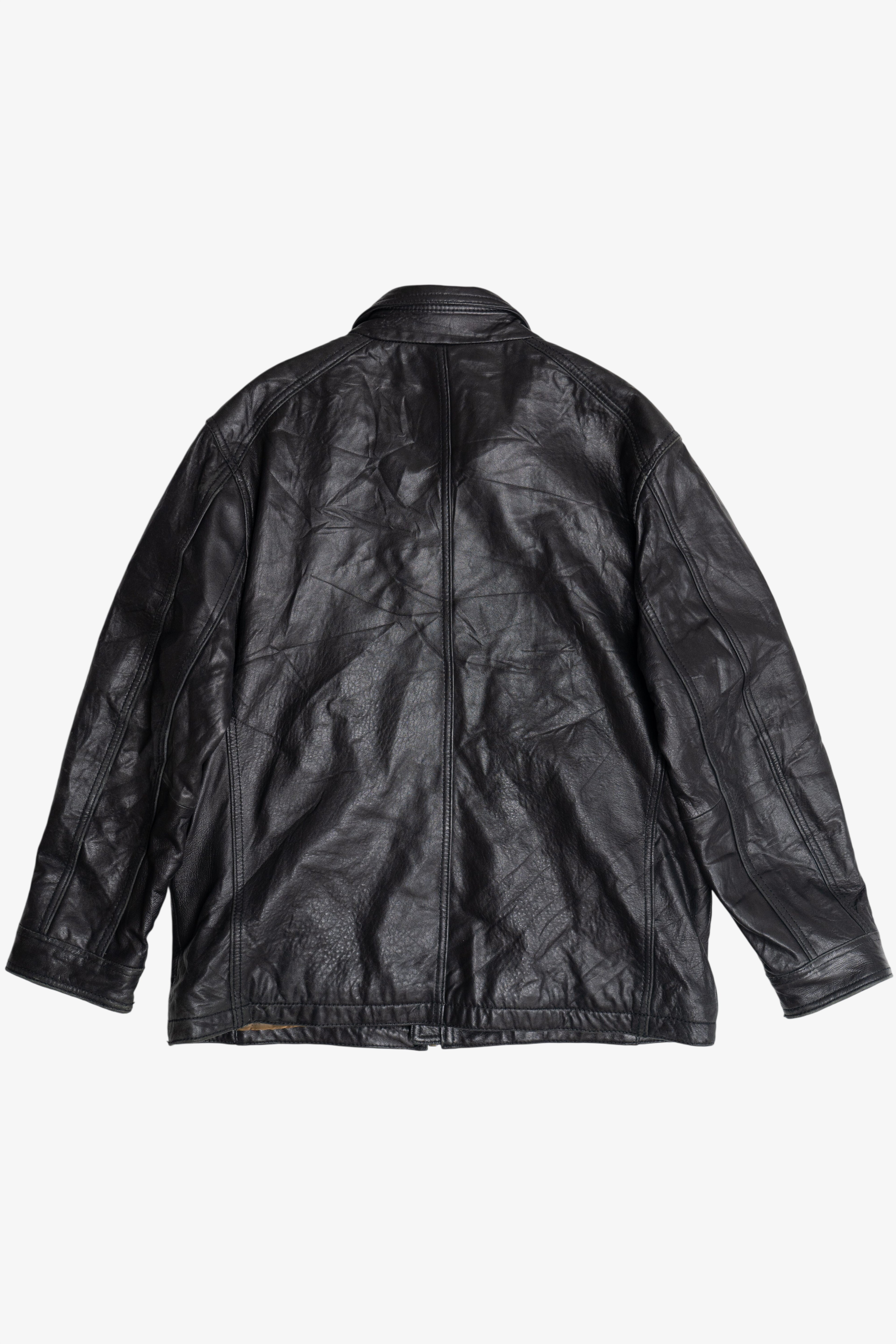 Vintage Andrew Marc Lined Leather Motorcycle Jacket (2000s)
