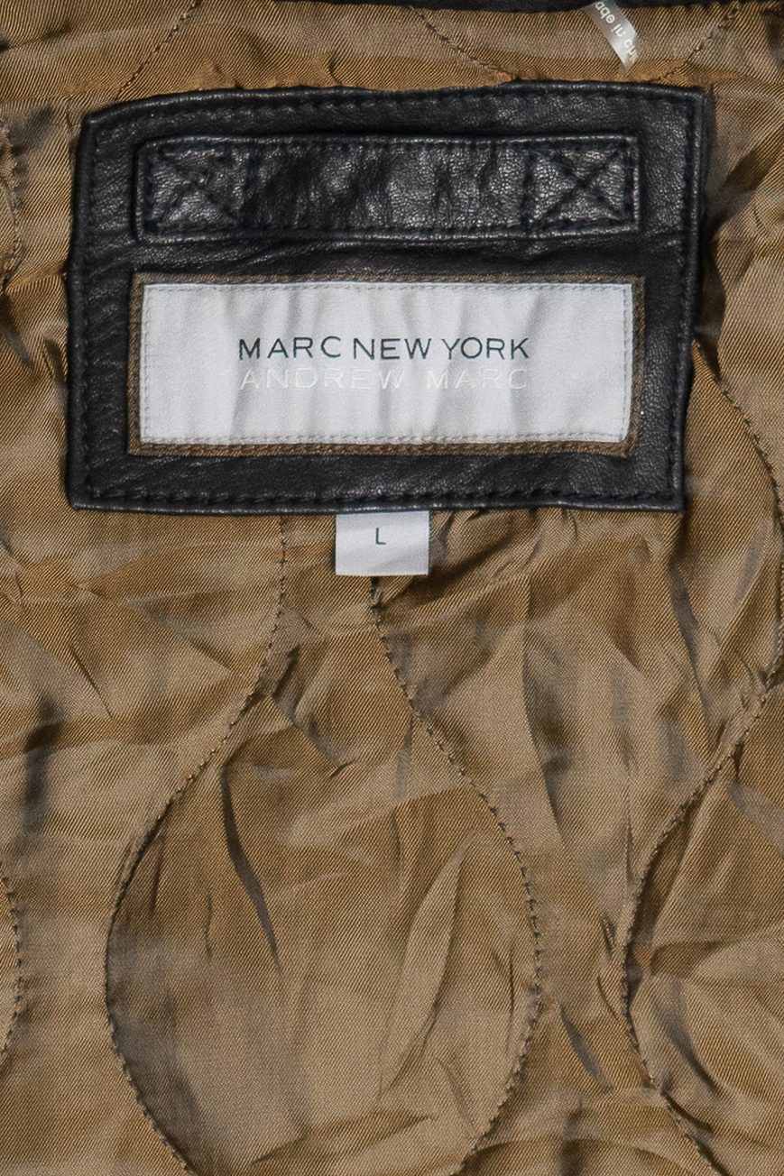 Vintage Andrew Marc Lined Leather Motorcycle Jacket (2000s)